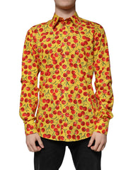 Dolce & Gabbana Yellow Cherry Cotton MARTINI Dress Shirt -   -  Dolce & Gabbana.
