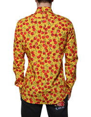 Dolce & Gabbana Yellow Cherry Cotton MARTINI Dress Shirt -   -  Dolce & Gabbana.