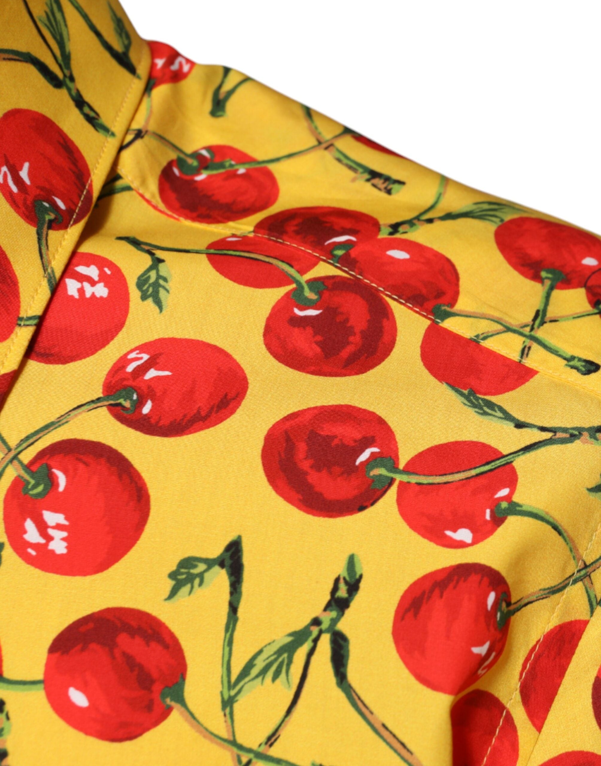 Dolce & Gabbana Yellow Cherry Cotton MARTINI Dress Shirt -   -  Dolce & Gabbana.