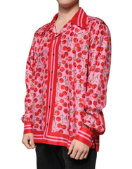 Dolce & Gabbana Pink Cherry Silk Button Down Casual Shirt -   -  Dolce & Gabbana.