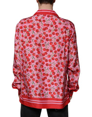 Dolce & Gabbana Pink Cherry Silk Button Down Casual Shirt -   -  Dolce & Gabbana.