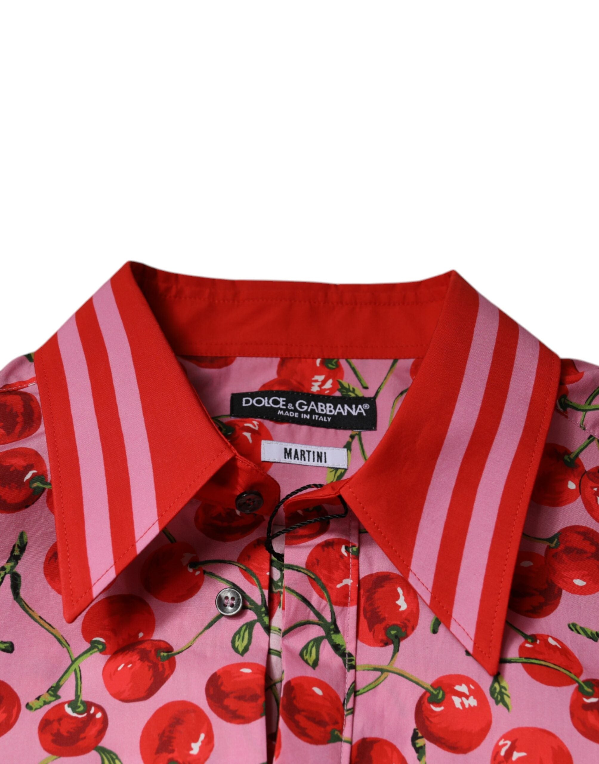 Dolce & Gabbana Pink Cherry Cotton Formal MARTINI Dress Shirt -   -  Dolce & Gabbana.