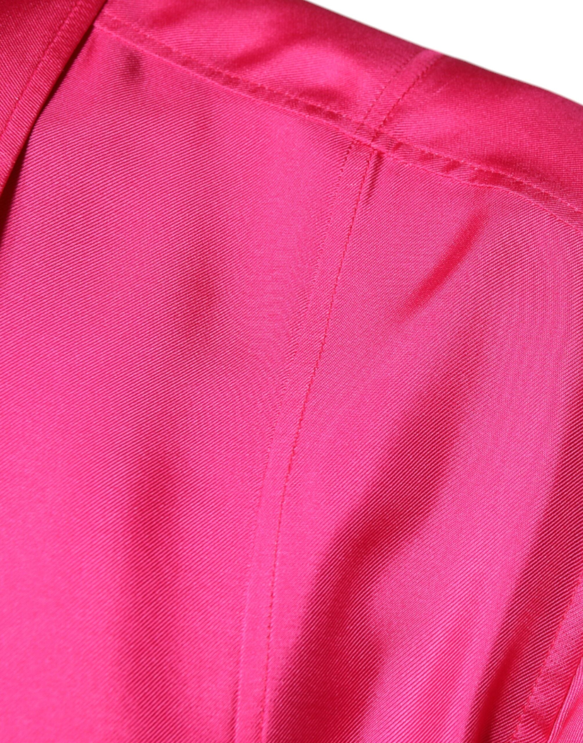 Dolce & Gabbana Pink Silk Collared Button Down Men Shirt -   -  Dolce & Gabbana.