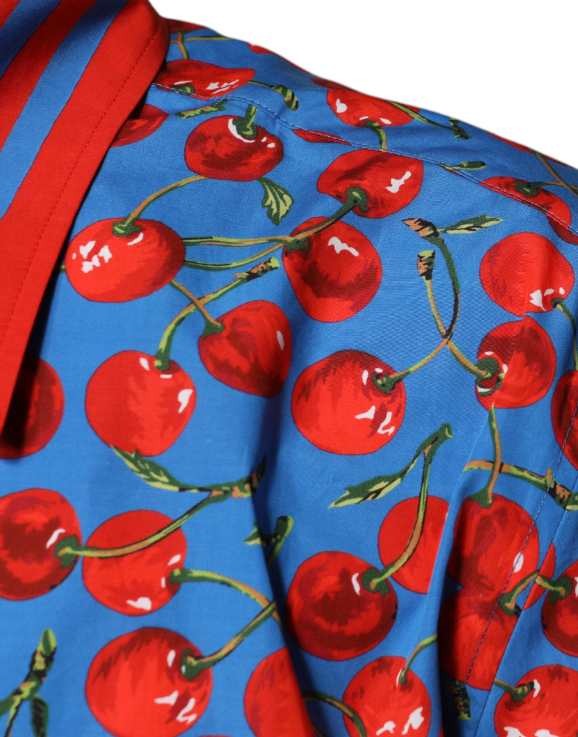 Dolce & Gabbana Blue Cherry Cotton Button Down Casual Shirt -   -  Dolce & Gabbana.