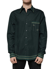 Dolce & Gabbana Green Logo Long Sleeve MARTINI Casual Shirt -   -  Dolce & Gabbana.