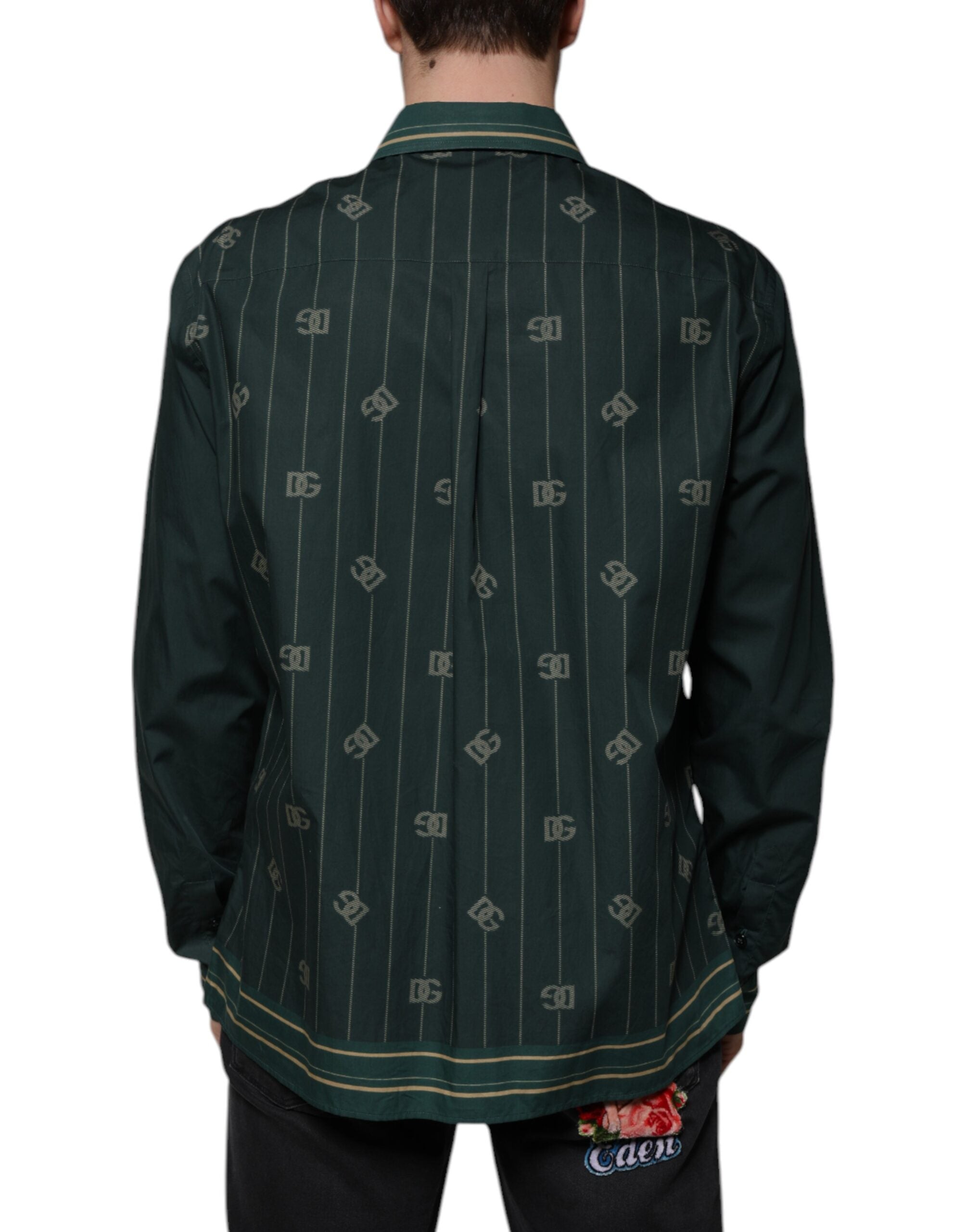 Dolce & Gabbana Green Logo Long Sleeve MARTINI Casual Shirt -   -  Dolce & Gabbana.