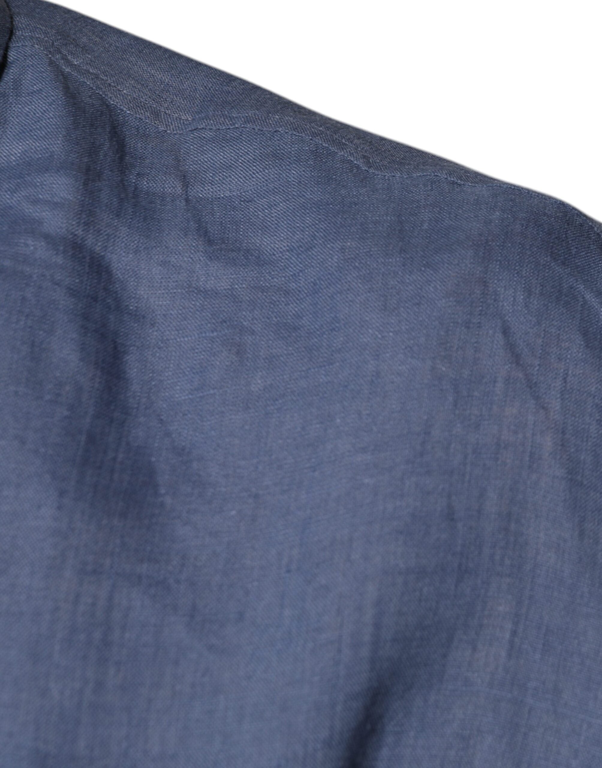 Dolce & Gabbana Blue Logo Long Sleeve Button Down Casual Shirt -   -  Dolce & Gabbana.