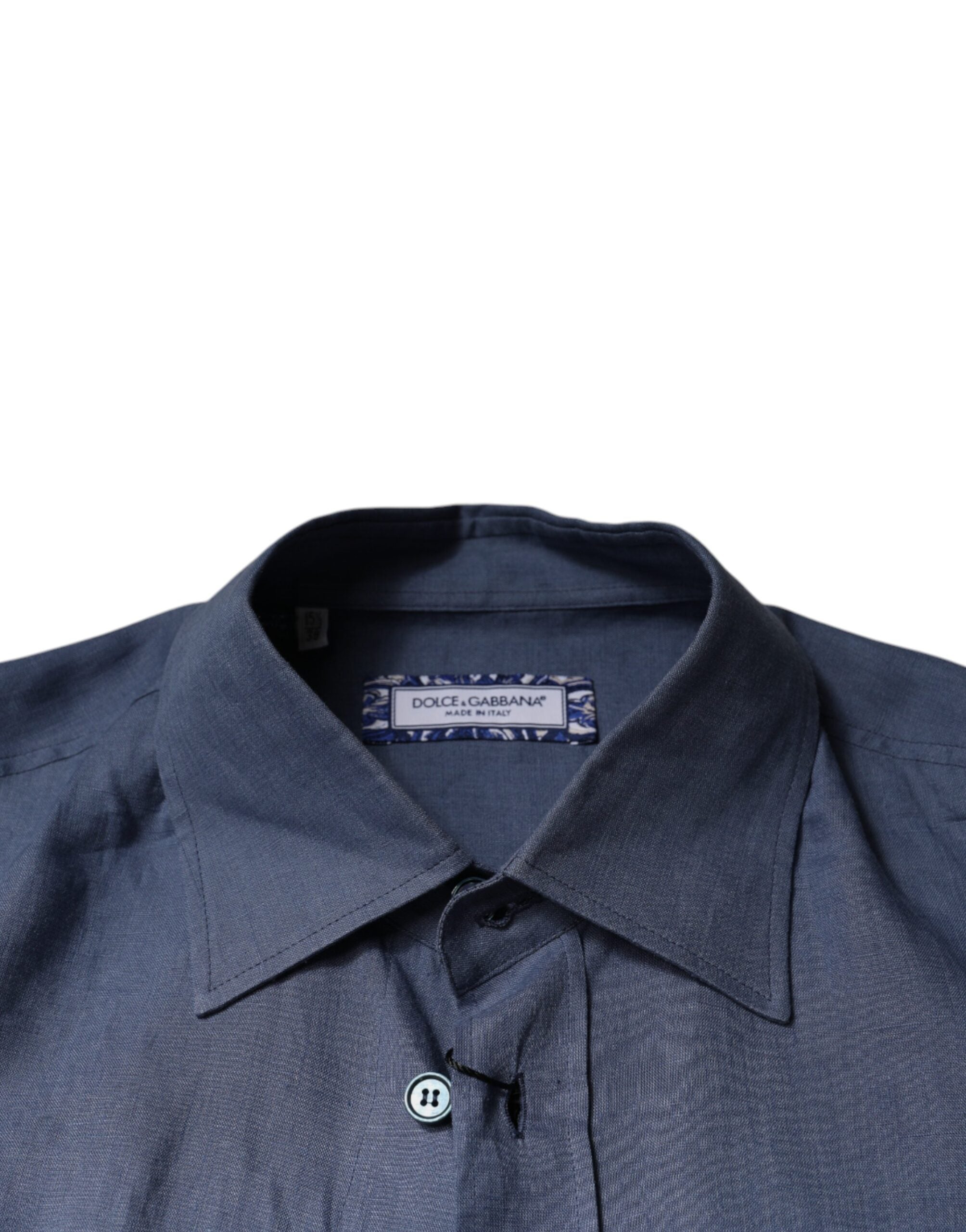 Dolce & Gabbana Blue Logo Long Sleeve Button Down Casual Shirt -   -  Dolce & Gabbana.