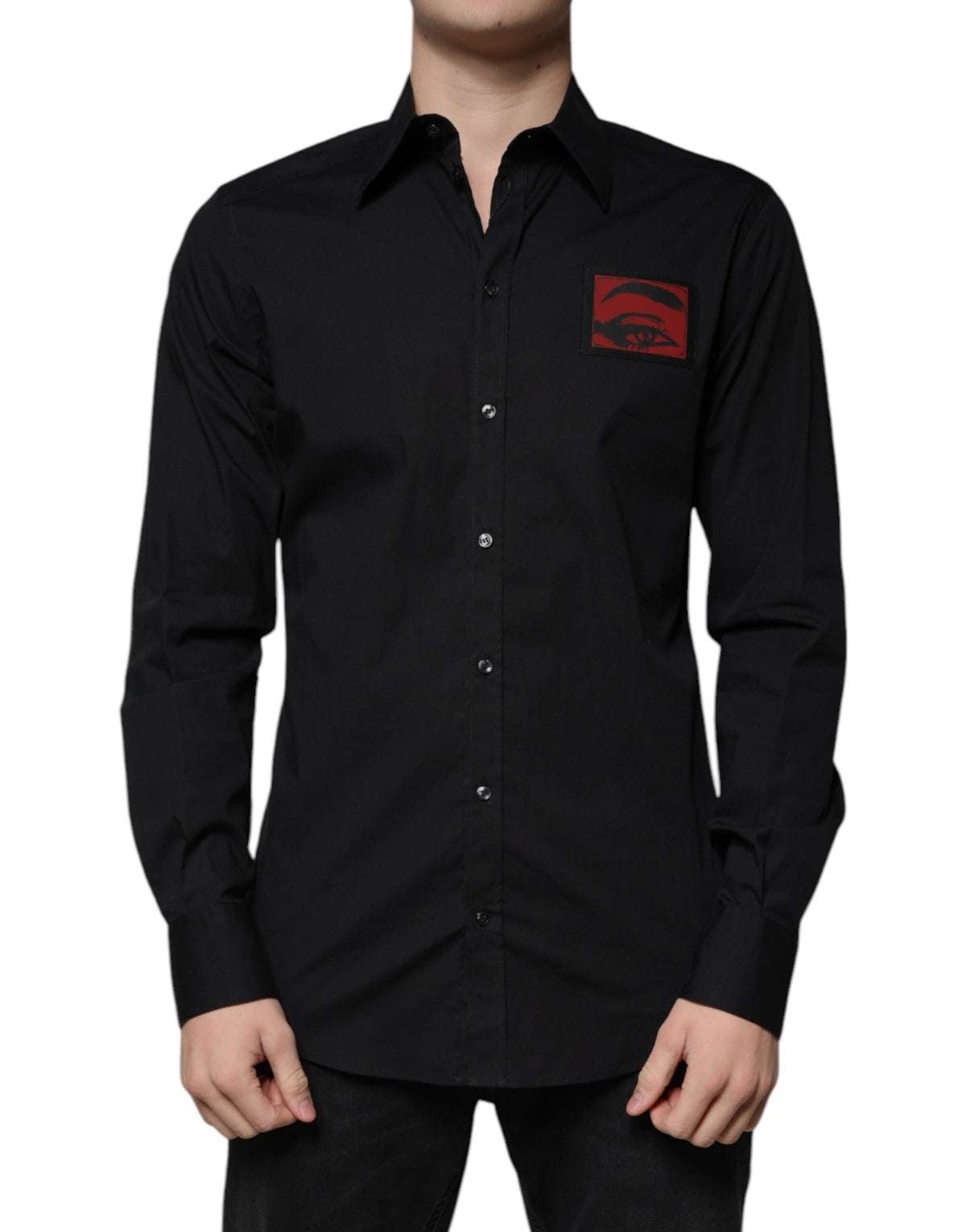 Dolce & Gabbana Black Eye Patch Long Sleeve GOLD Dress Shirt -   -  Dolce & Gabbana.