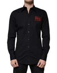 Dolce & Gabbana Black Eye Patch Long Sleeve GOLD Dress Shirt -   -  Dolce & Gabbana.