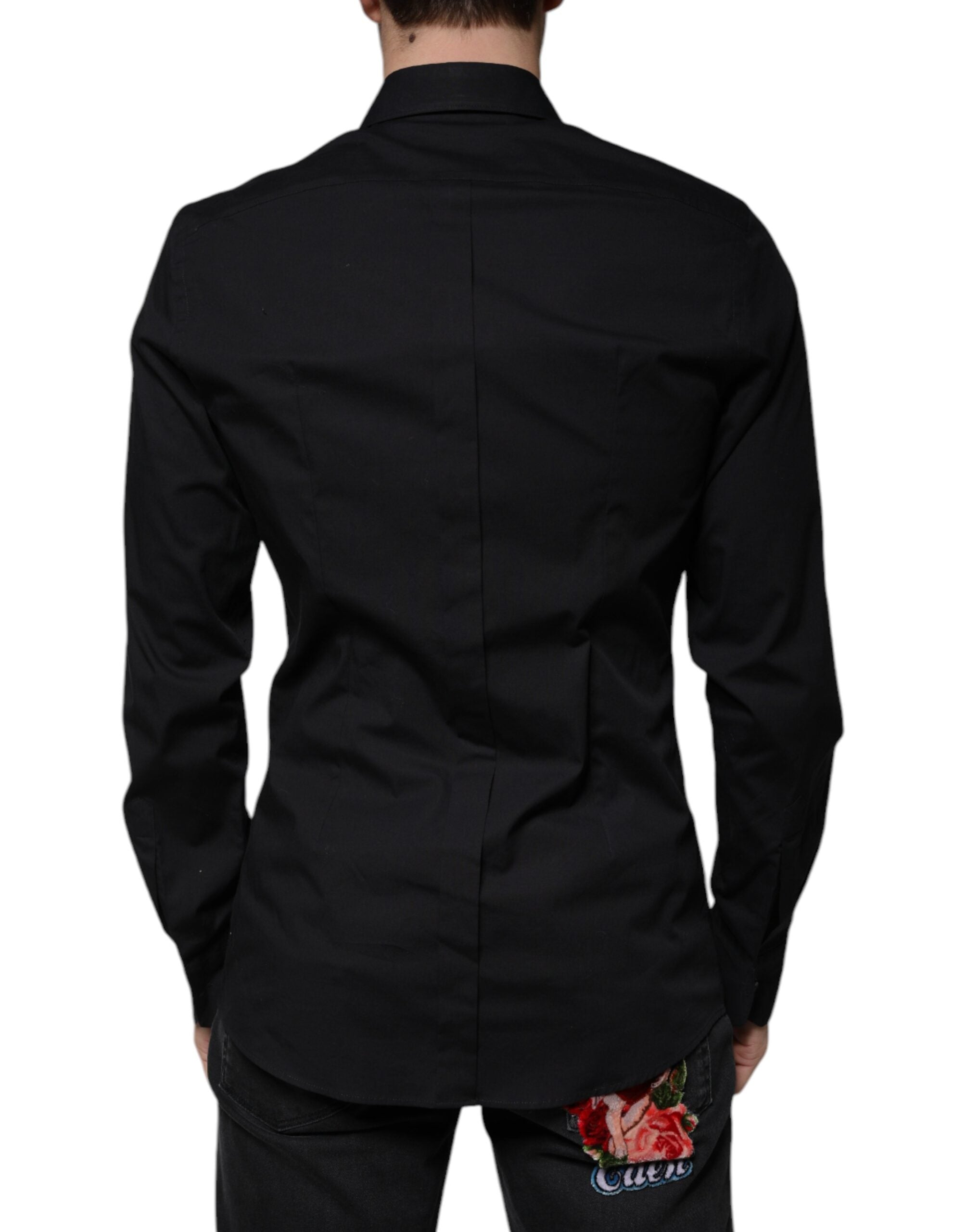Dolce & Gabbana Black Eye Patch Long Sleeve GOLD Dress Shirt -   -  Dolce & Gabbana.