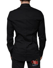 Dolce & Gabbana Black Eye Patch Long Sleeve GOLD Dress Shirt -   -  Dolce & Gabbana.
