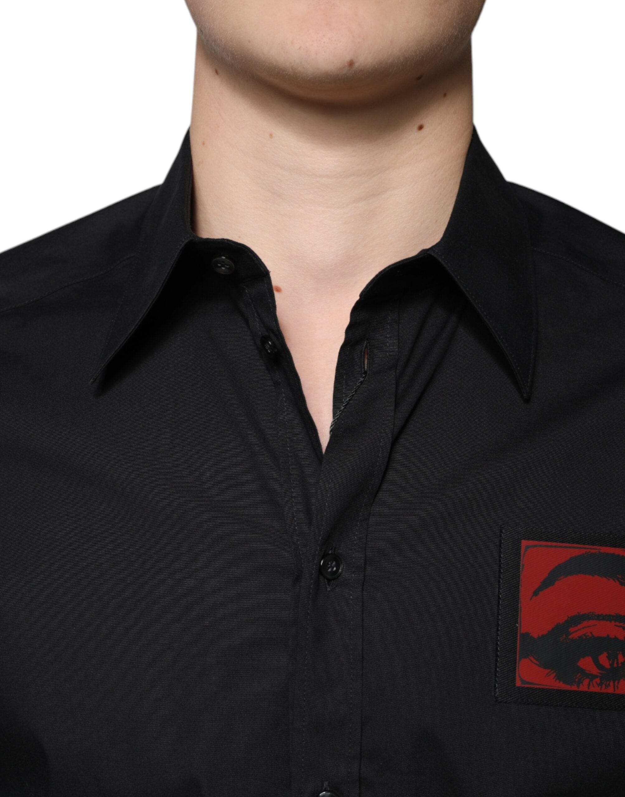 Dolce & Gabbana Black Eye Patch Long Sleeve GOLD Dress Shirt -   -  Dolce & Gabbana.