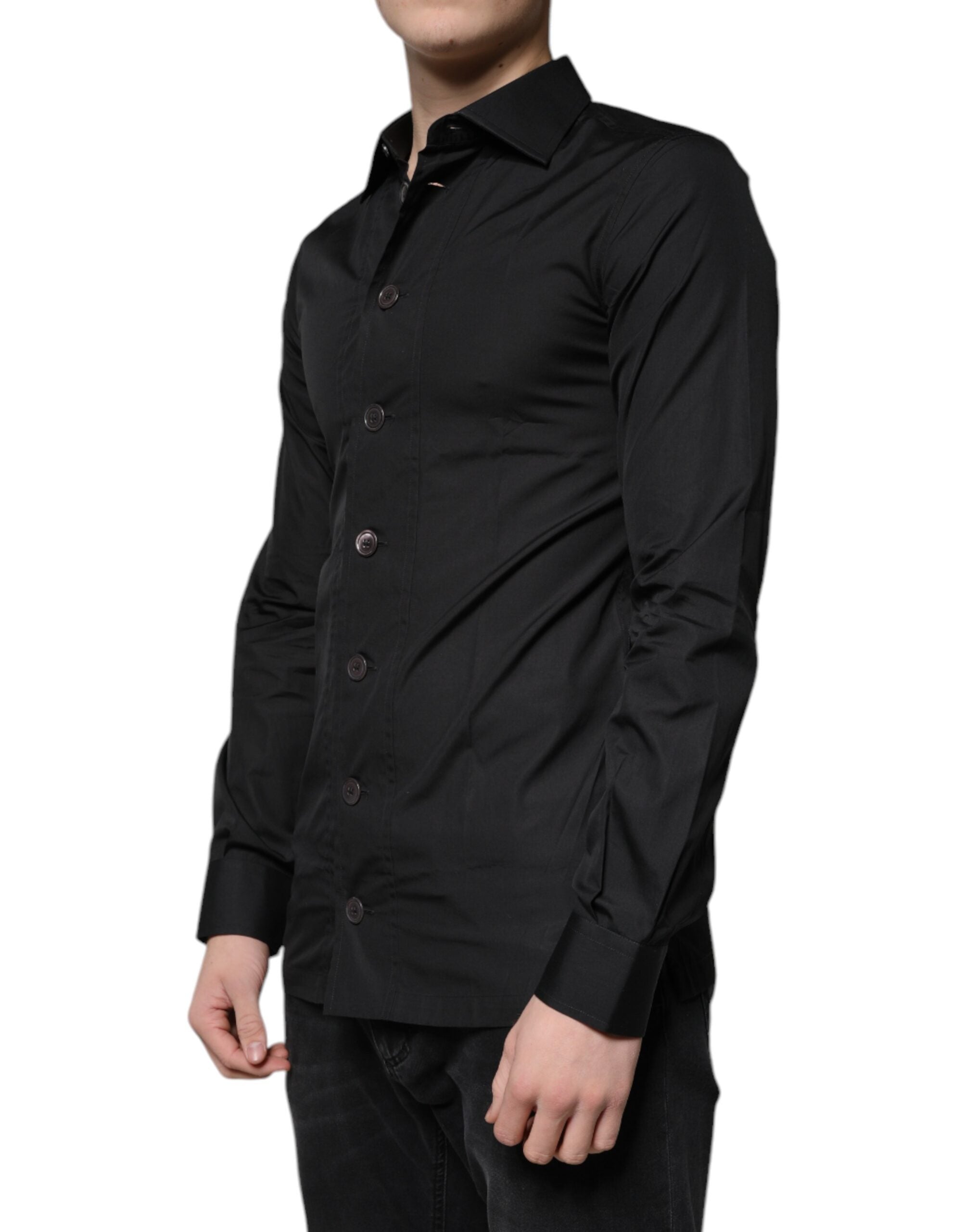 Dolce & Gabbana Black Cotton Formal Long Sleeves Dress Shirt -   -  Dolce & Gabbana.