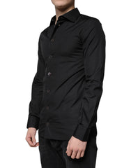Dolce & Gabbana Black Cotton Formal Long Sleeves Dress Shirt -   -  Dolce & Gabbana.