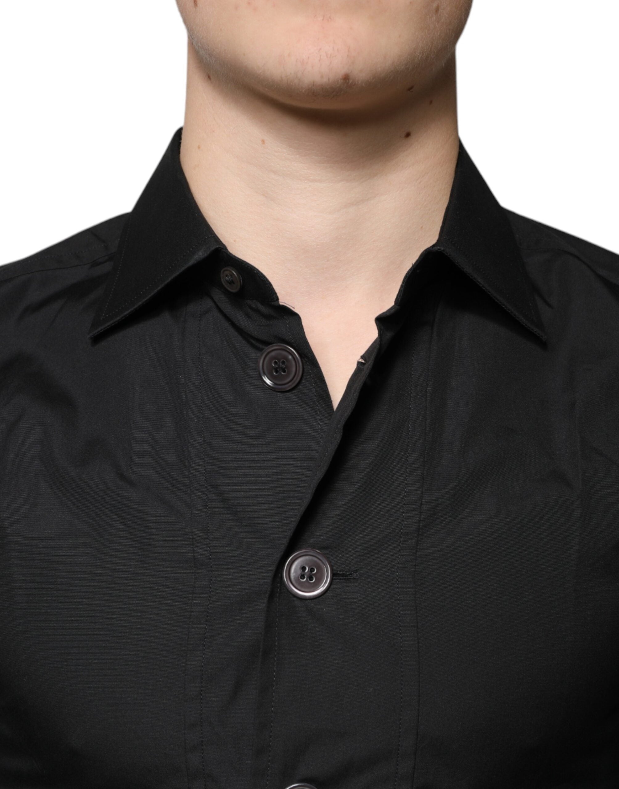 Dolce & Gabbana Black Cotton Formal Long Sleeves Dress Shirt -   -  Dolce & Gabbana.