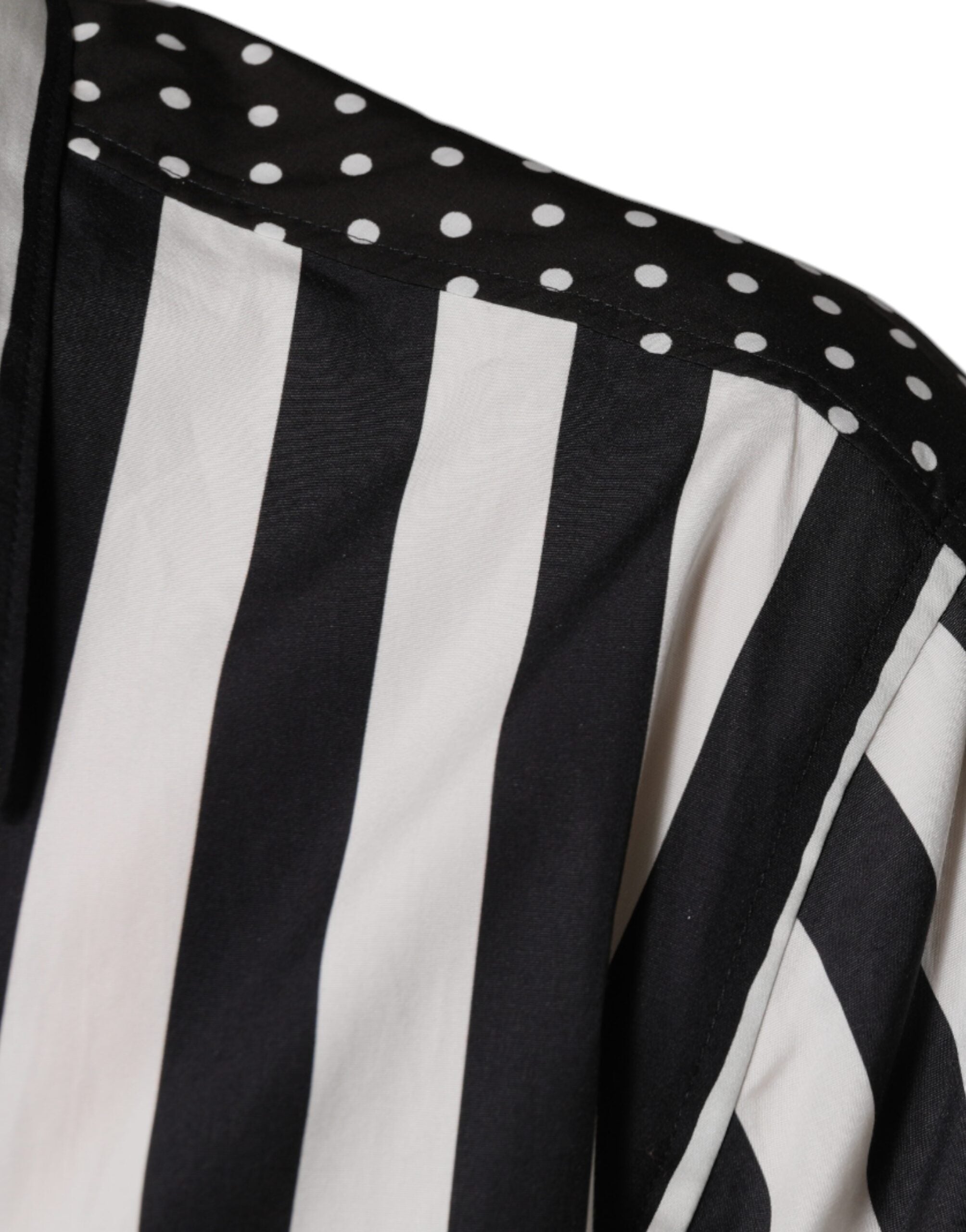Dolce & Gabbana Black White Striped Button Down Casual Shirt -   -  Dolce & Gabbana.