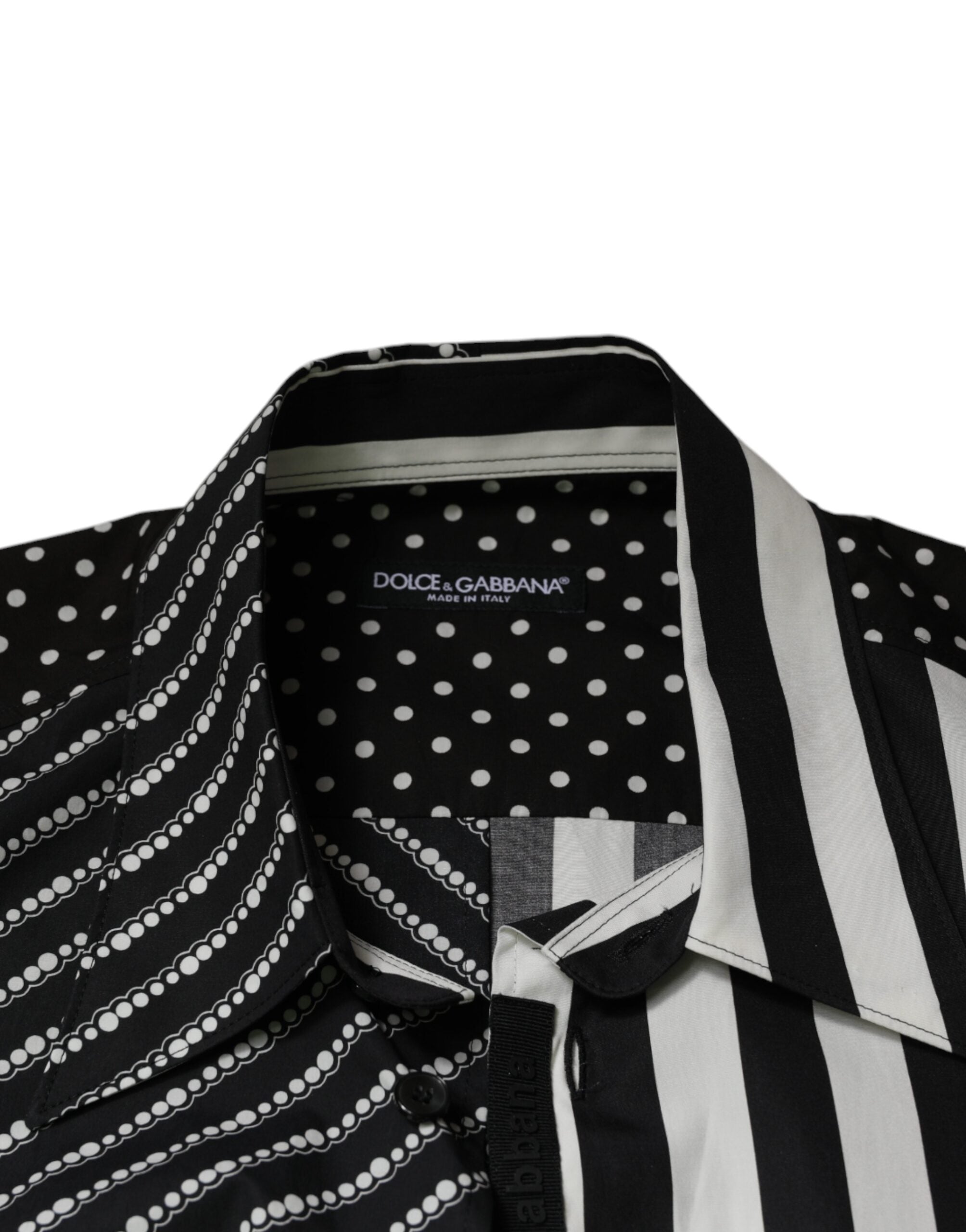 Dolce & Gabbana Black White Striped Button Down Casual Shirt -   -  Dolce & Gabbana.