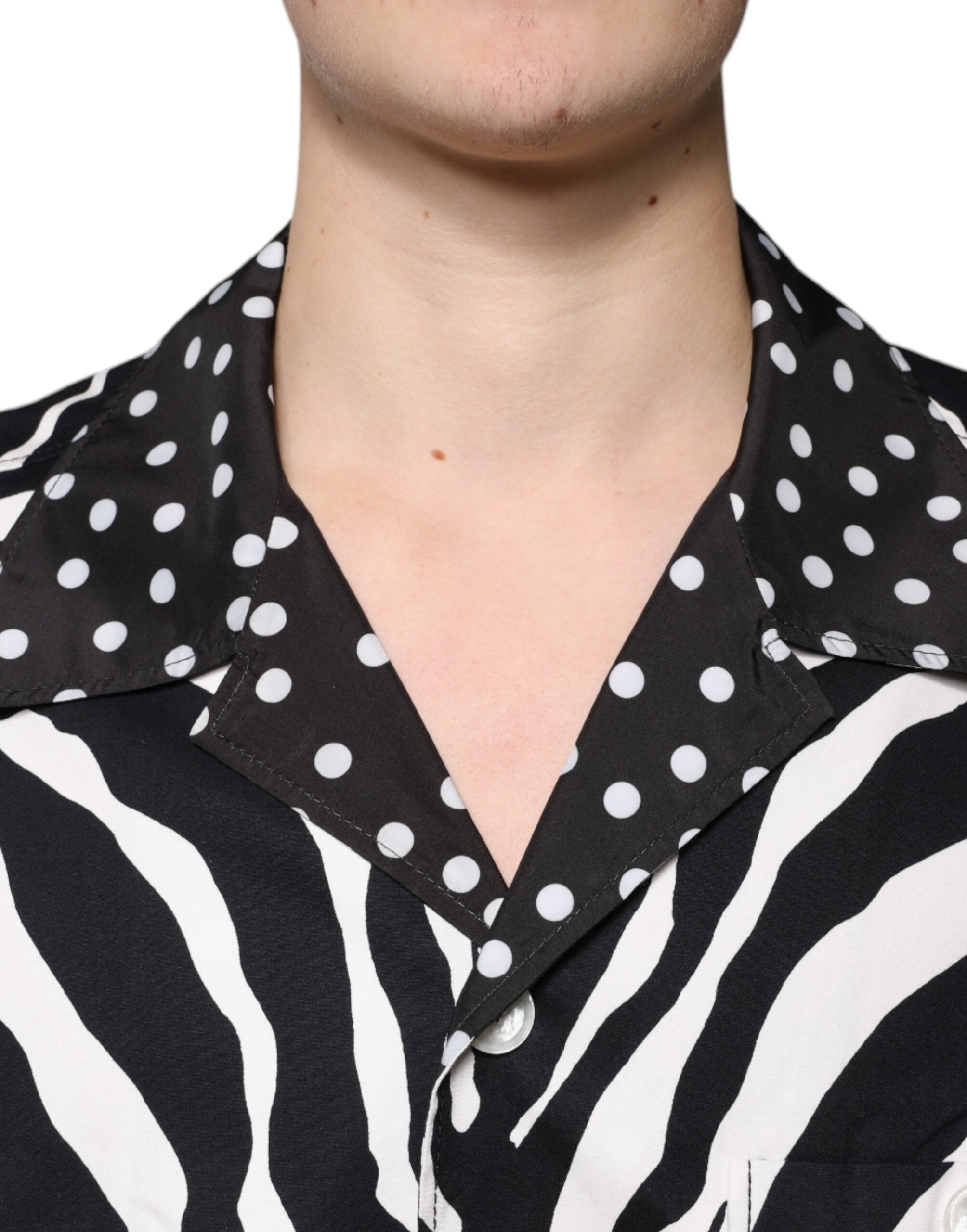 Dolce & Gabbana Black White Zebra Button Down Oversize Shirt -   -  Dolce & Gabbana.