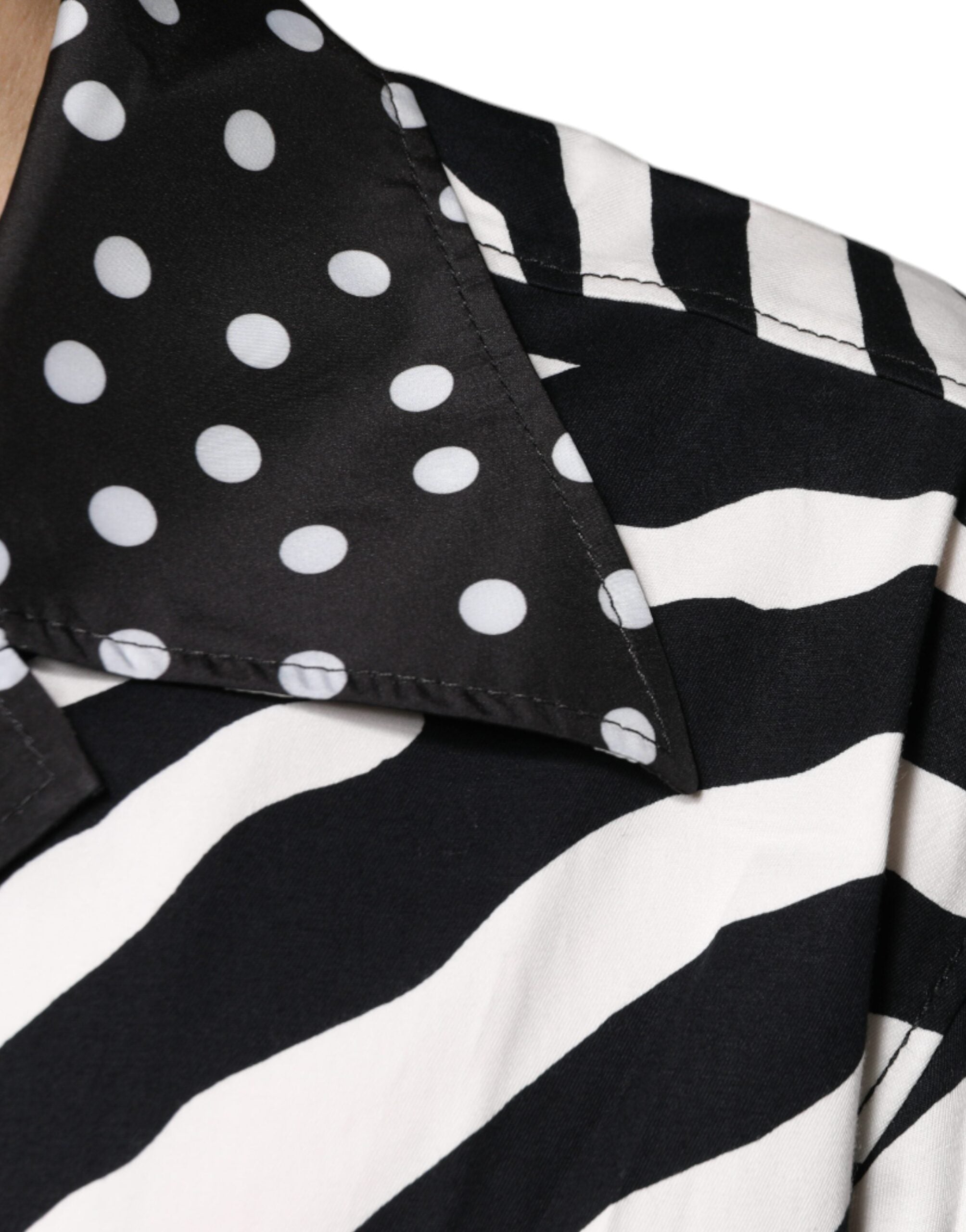 Dolce & Gabbana Black White Zebra Button Down Oversize Shirt -   -  Dolce & Gabbana.