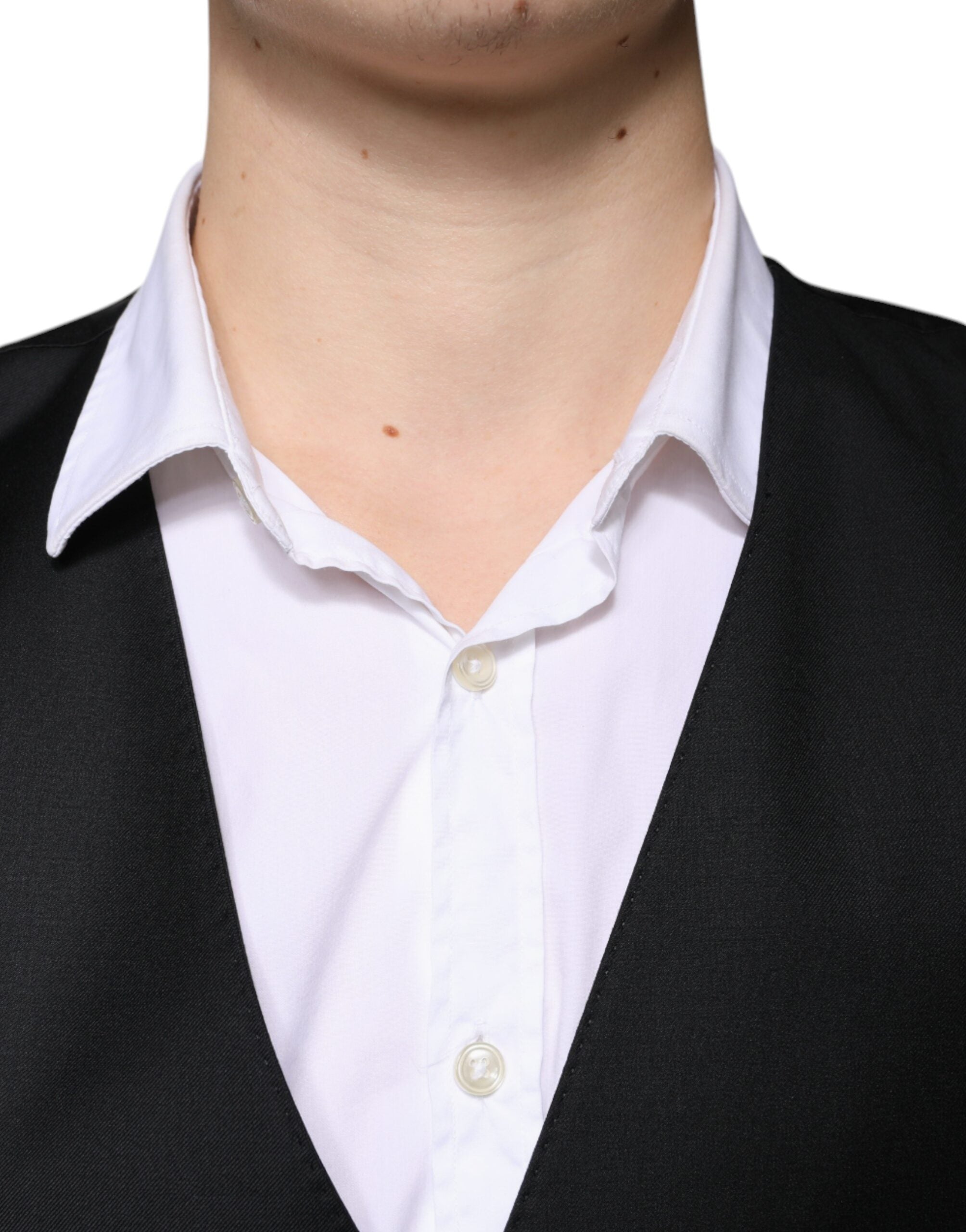 Dolce & Gabbana Black Wool Formal Dress Men Waistcoat Vest -   -  Dolce & Gabbana.