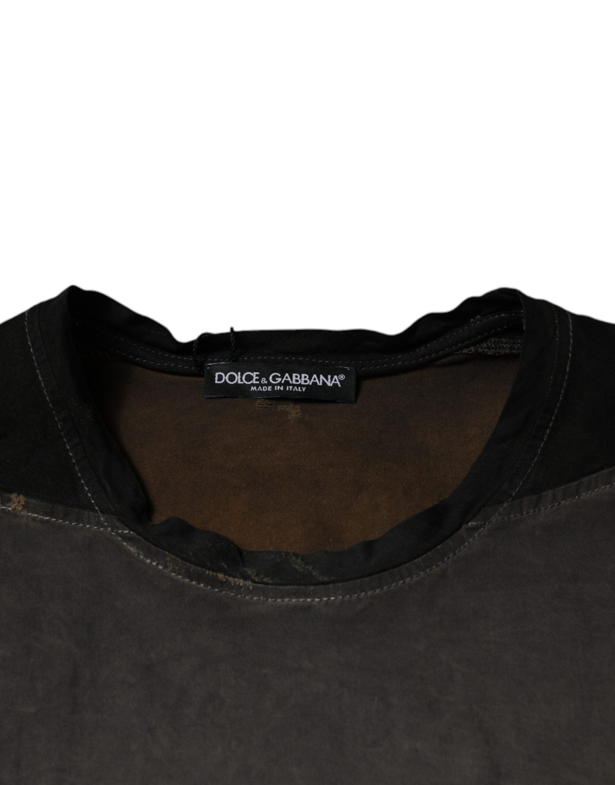 Dolce & Gabbana Brown Graphic Print Cotton Round Neck T-shirt -   -  Dolce & Gabbana.