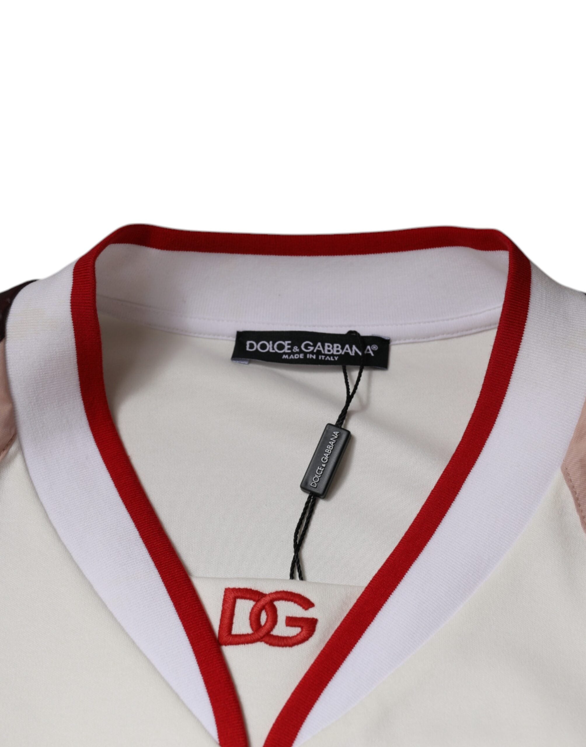 Dolce & Gabbana Multicolor Logo Jersey Cotton V-neck T-shirt -   -  Dolce & Gabbana.