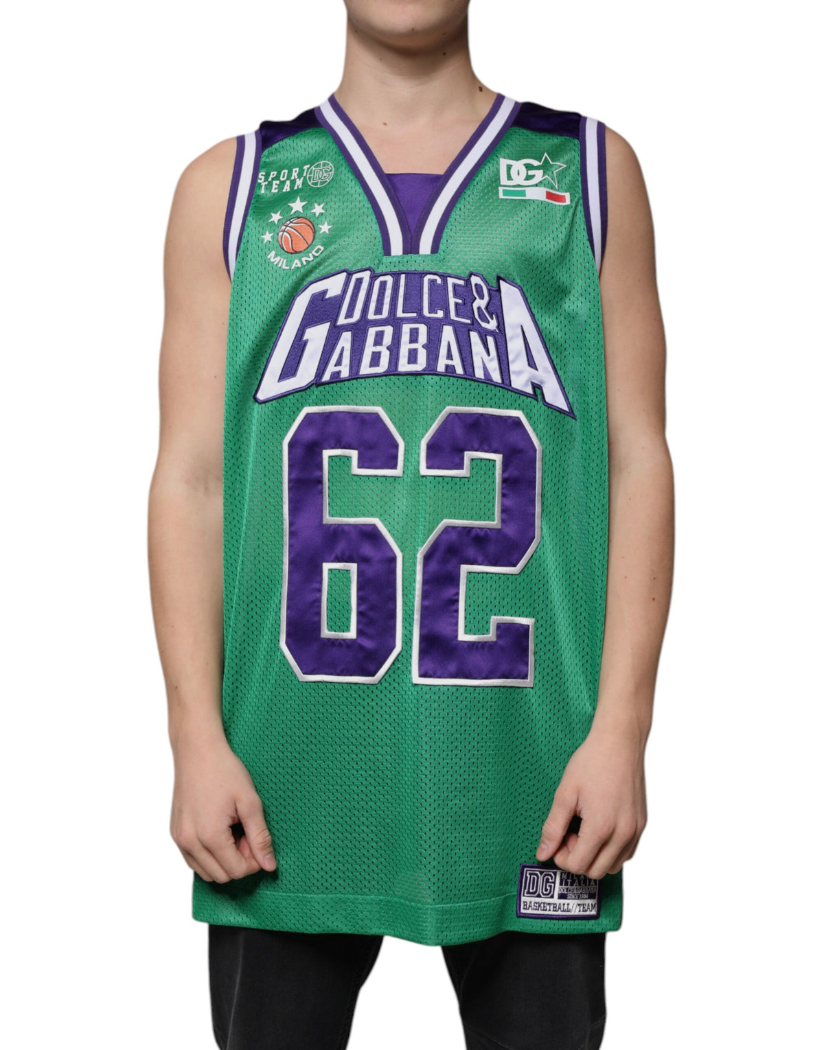 Dolce & Gabbana Green Polyester Jersey Sleeveless T-shirt -   -  Dolce & Gabbana.