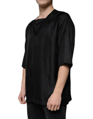 Dolce & Gabbana Black Cotton Square Neck Short Sleeve T-shirt -   -  Dolce & Gabbana.
