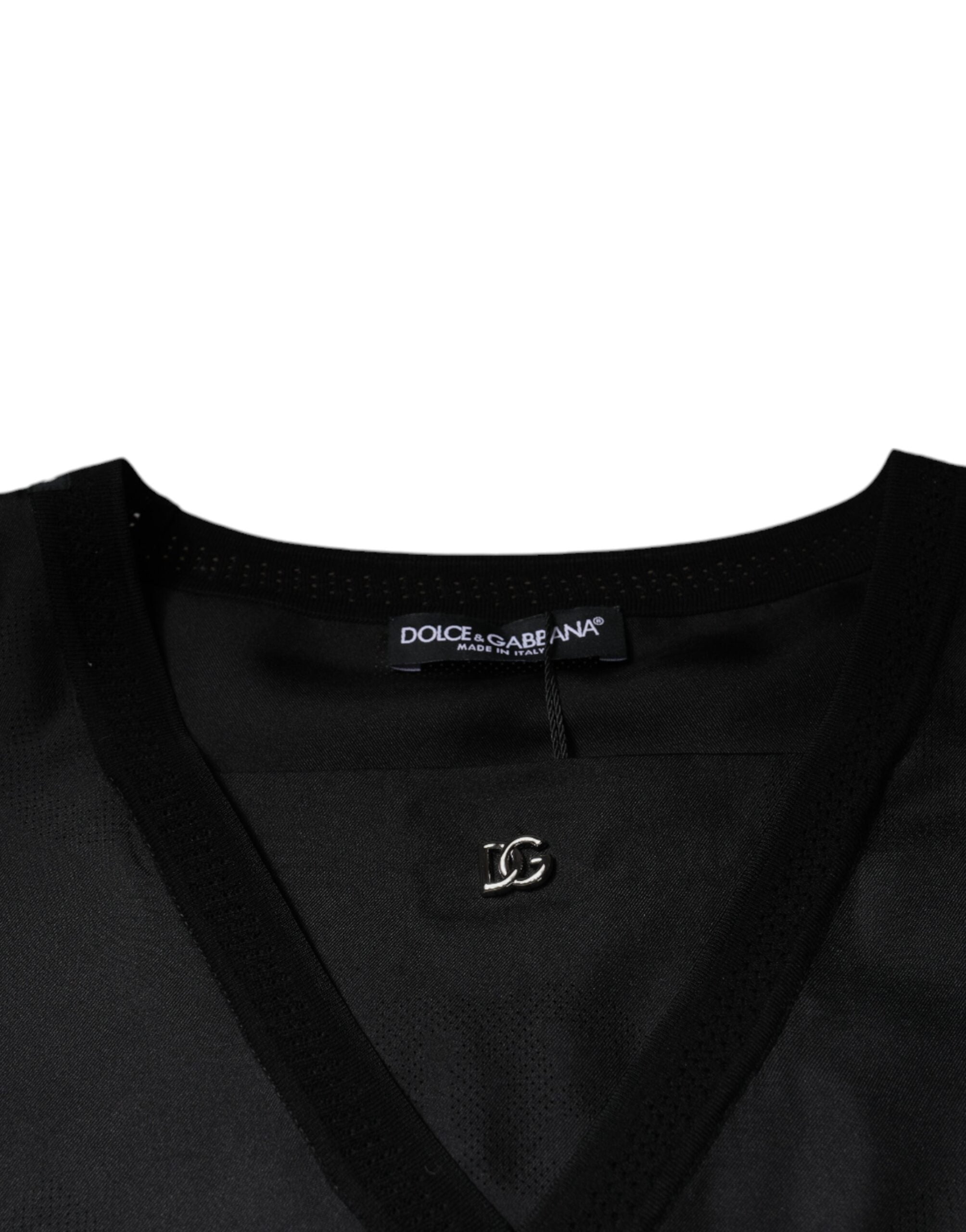 Dolce & Gabbana Black Cotton Square Neck Short Sleeve T-shirt -   -  Dolce & Gabbana.