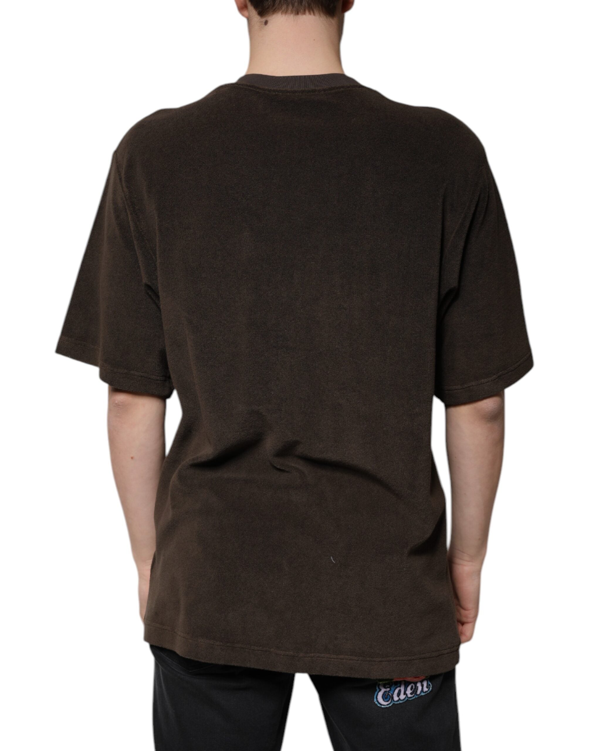 Dolce & Gabbana Brown Cotton Crew Neck Short Sleeves T-shirt -   -  Dolce & Gabbana.