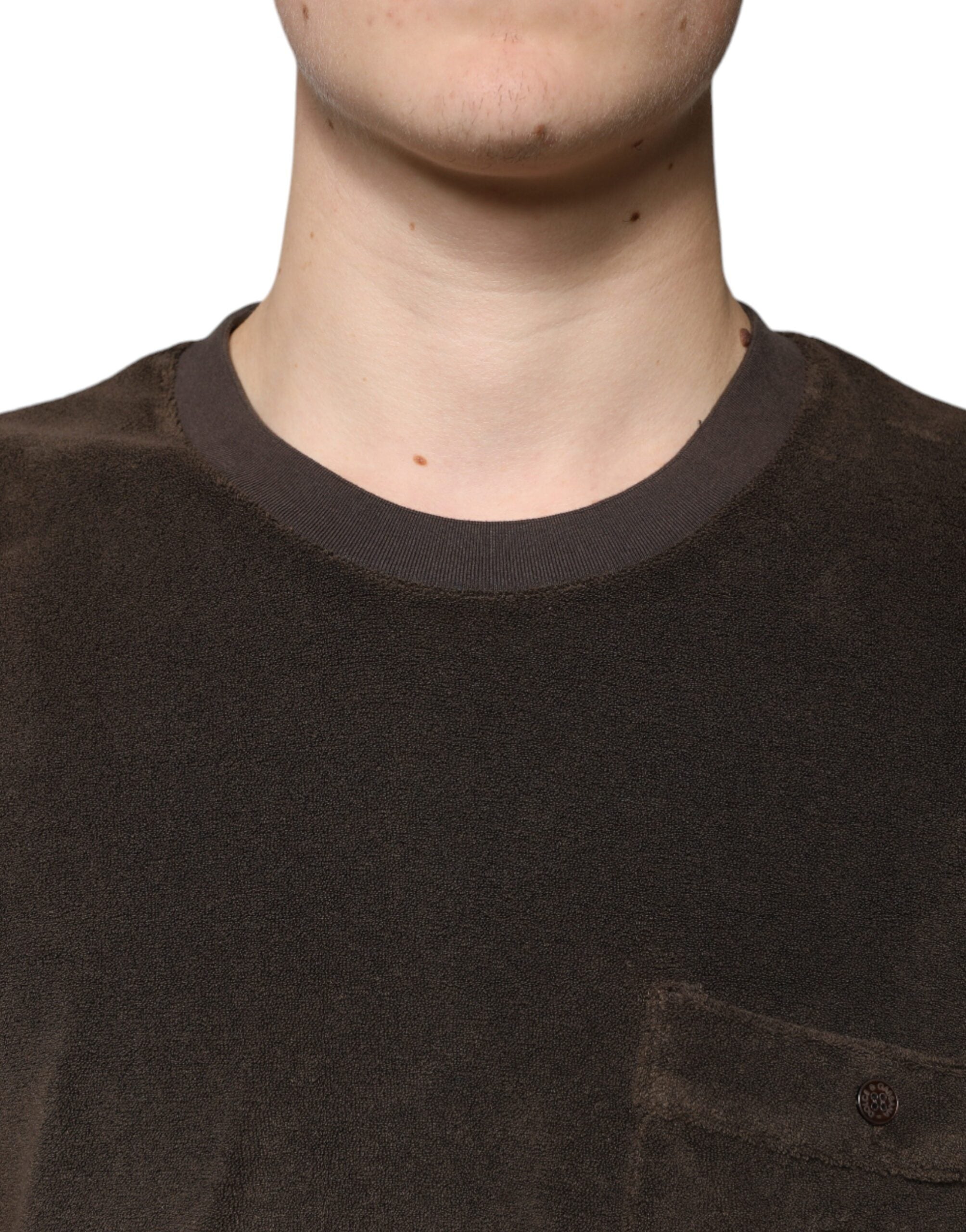 Dolce & Gabbana Brown Cotton Crew Neck Short Sleeves T-shirt -   -  Dolce & Gabbana.