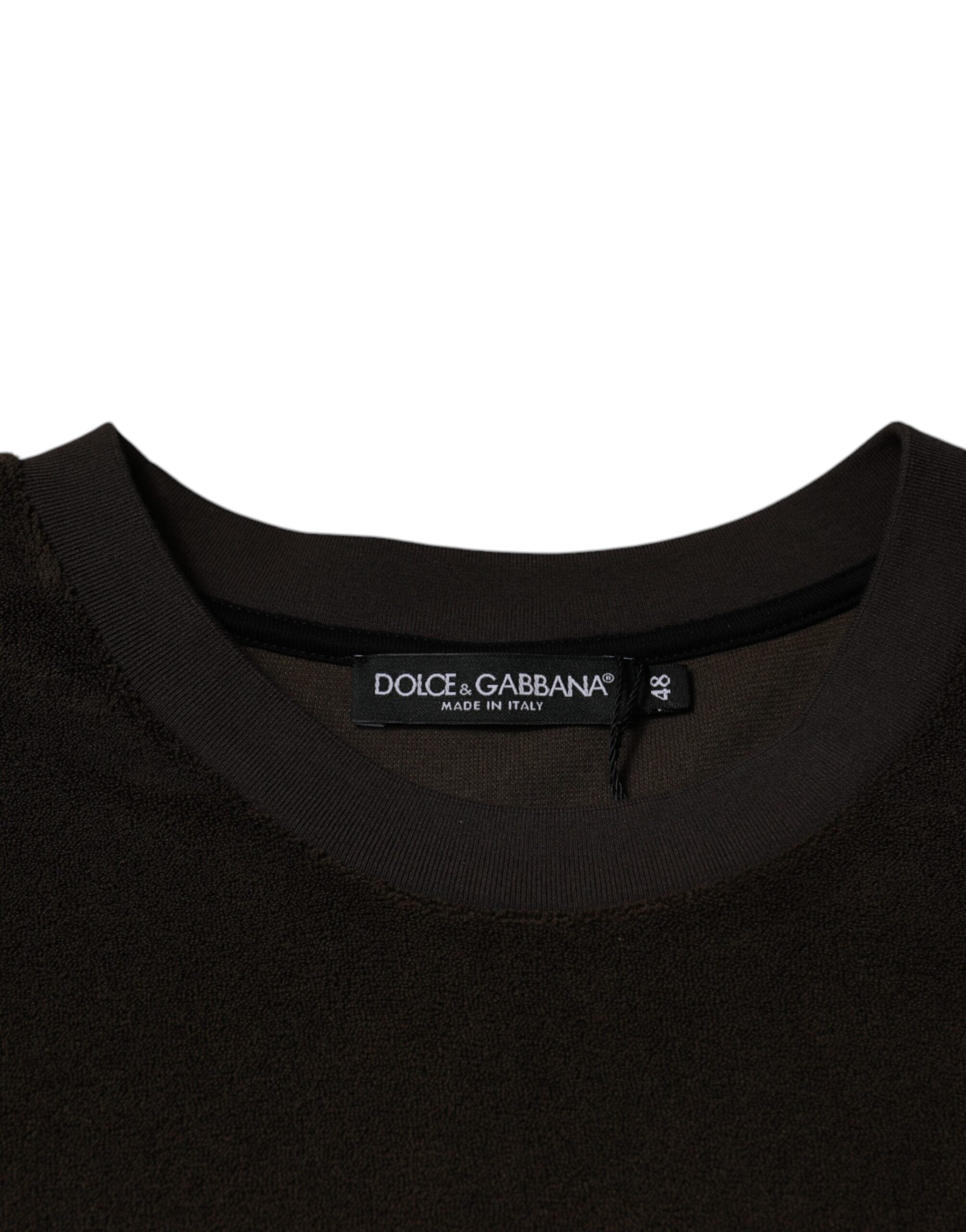 Dolce & Gabbana Brown Cotton Crew Neck Short Sleeves T-shirt -   -  Dolce & Gabbana.