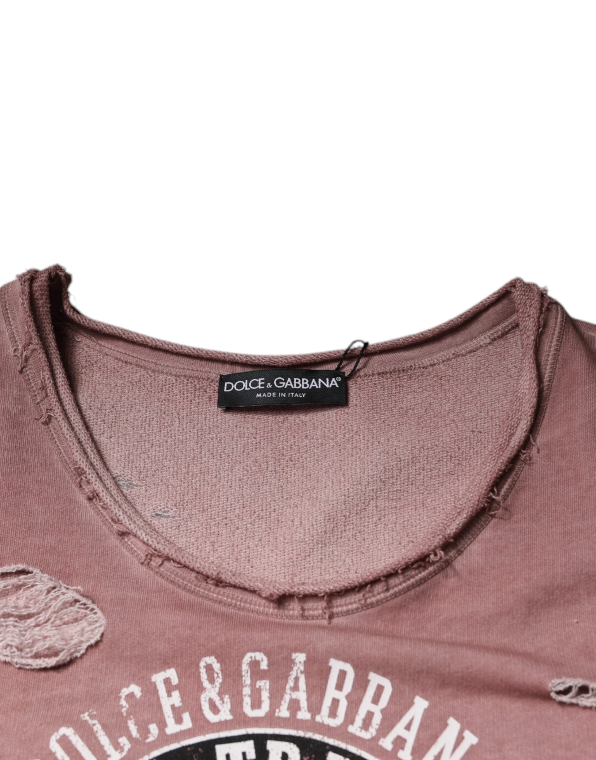Dolce & Gabbana Brown Cotton Round Neck Sleeveless T-shirt -   -  Dolce & Gabbana.