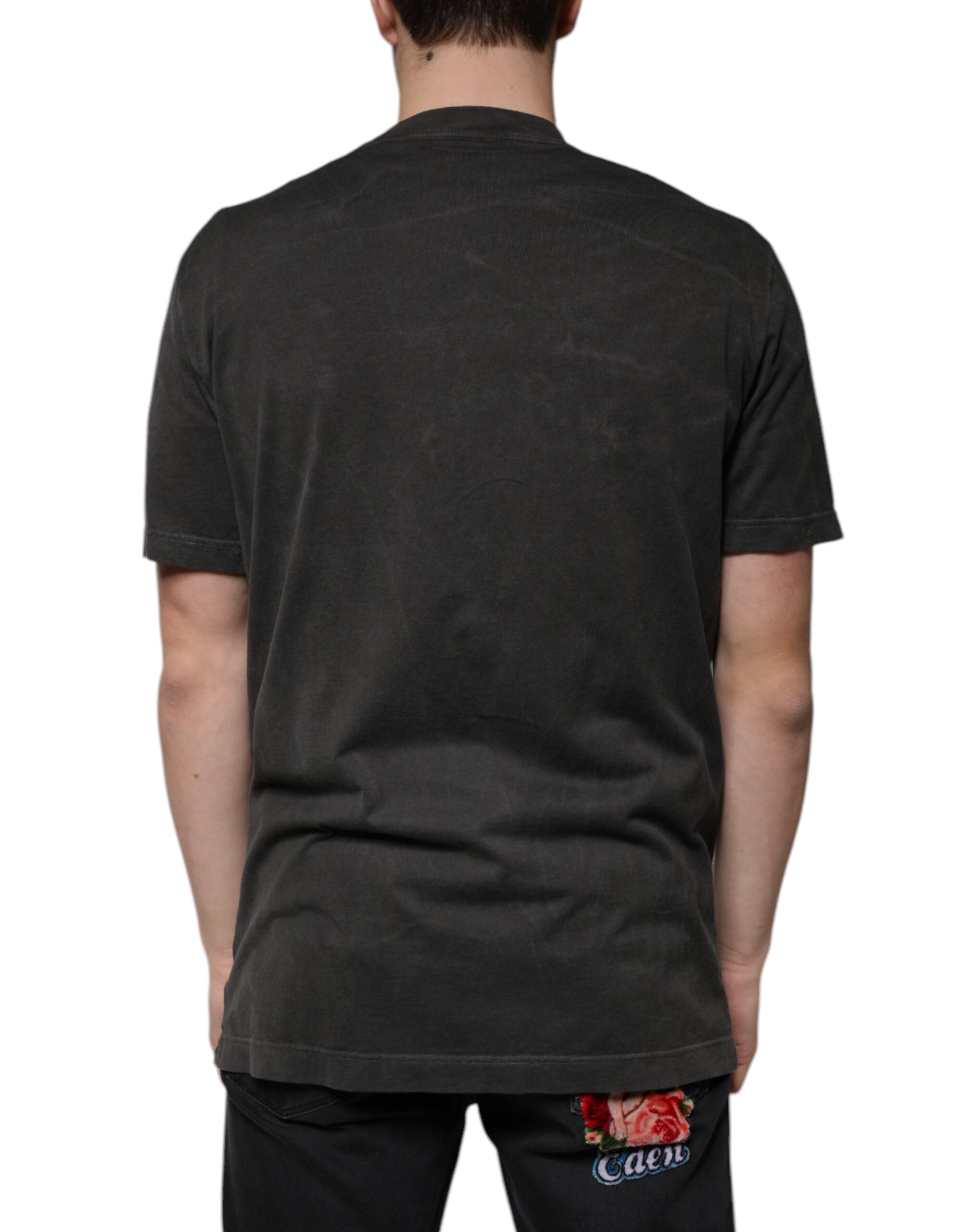 Dolce & Gabbana Black Cotton Crew Neck Short Sleeves T-shirt -   -  Dolce & Gabbana.