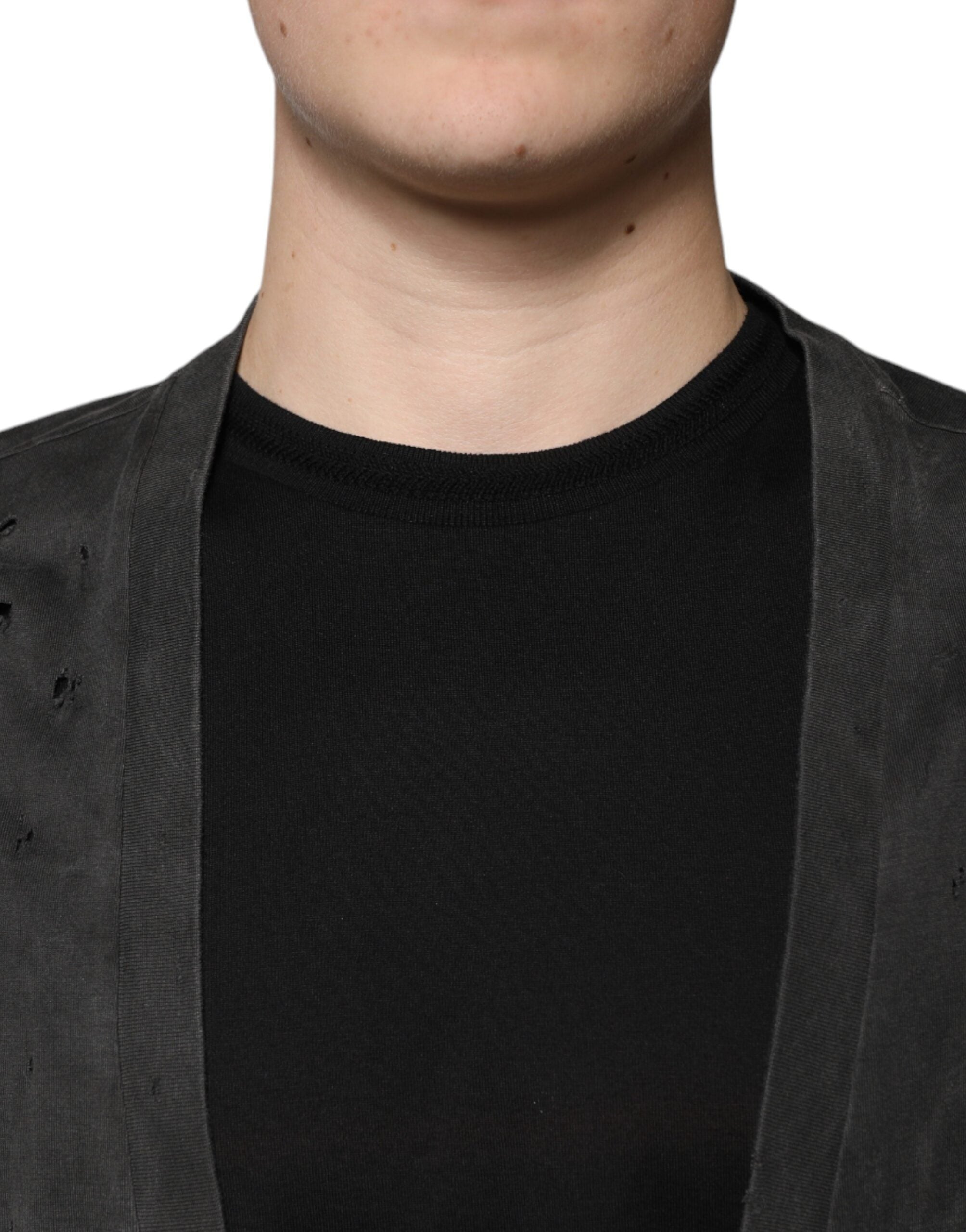Dolce & Gabbana Black Cotton Crew Neck Short Sleeves T-shirt -   -  Dolce & Gabbana.
