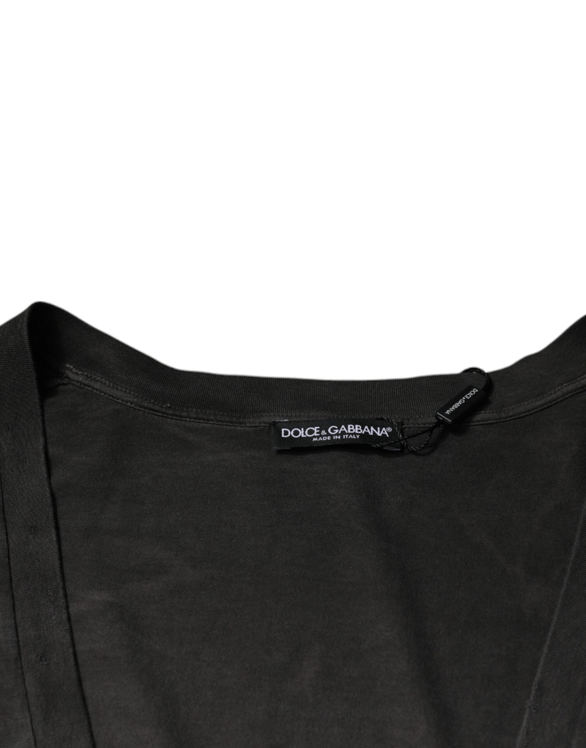 Dolce & Gabbana Black Cotton Crew Neck Short Sleeves T-shirt -   -  Dolce & Gabbana.