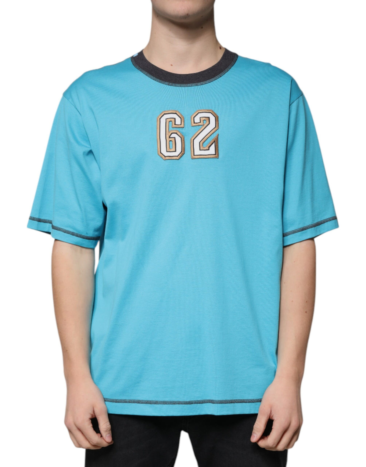 Dolce & Gabbana Blue Logo Crew Neck Short Sleeves T-shirt -   -  Dolce & Gabbana.