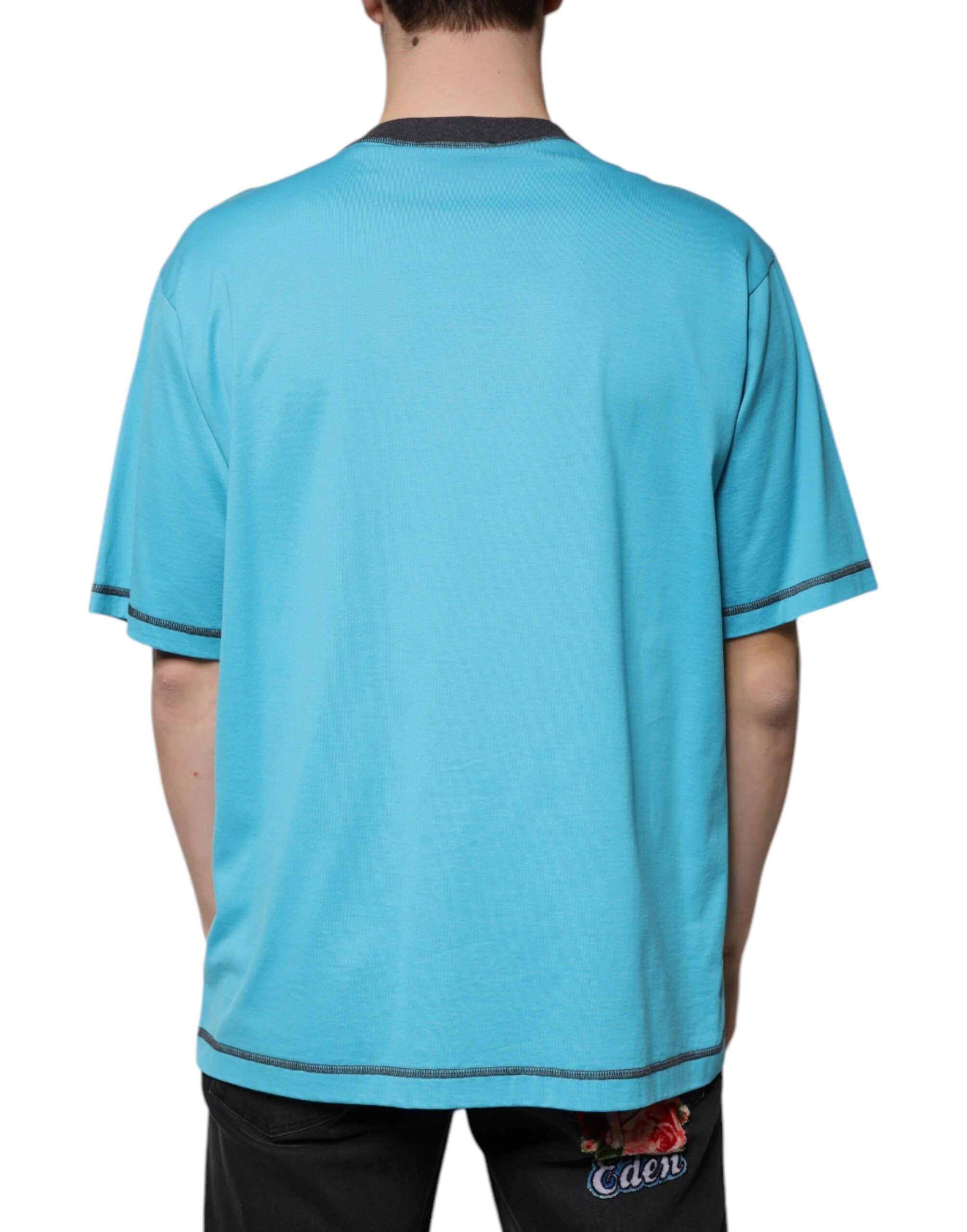 Dolce & Gabbana Blue Logo Crew Neck Short Sleeves T-shirt -   -  Dolce & Gabbana.