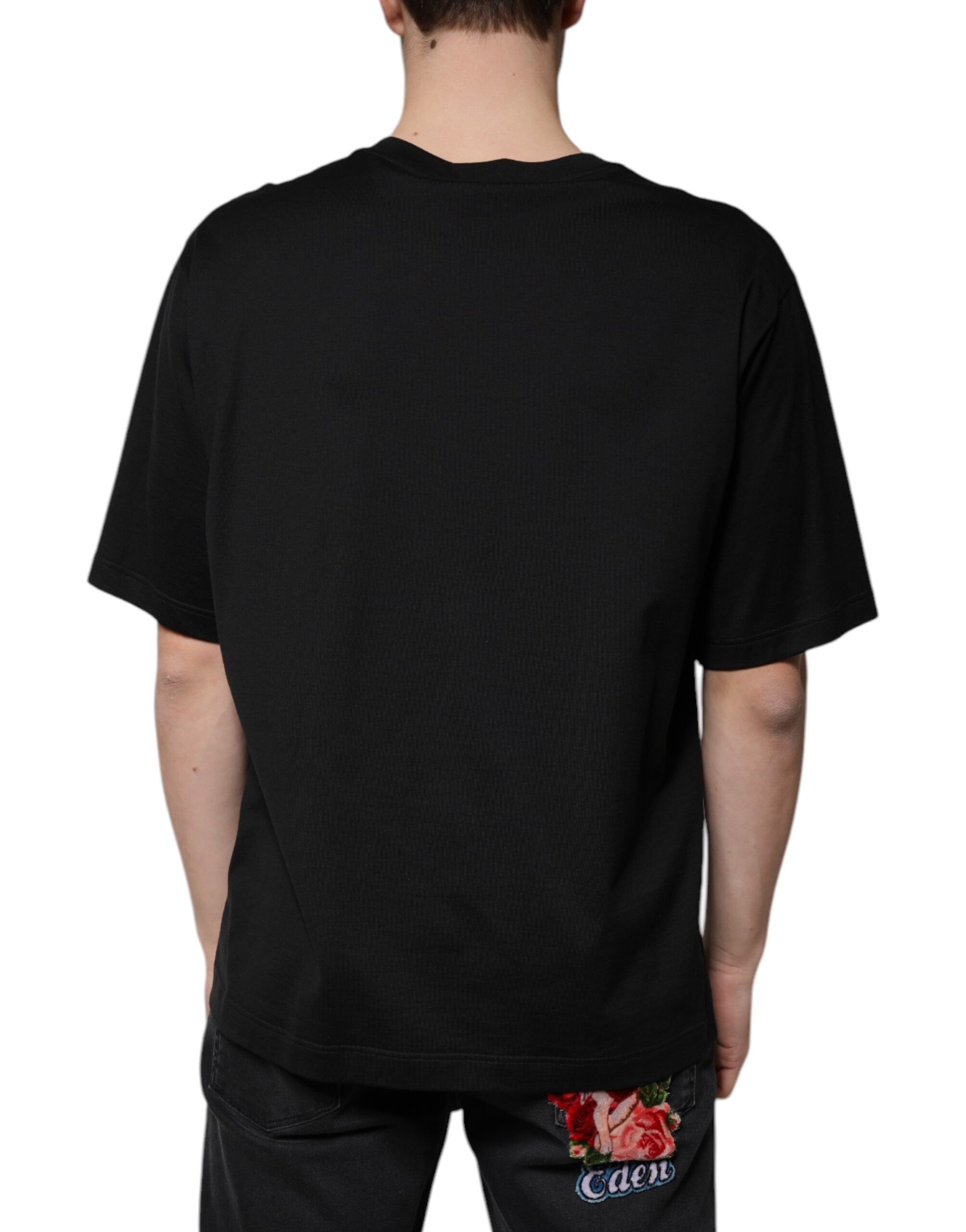 Dolce & Gabbana Black Cotton Crew Neck Short Sleeves T-shirt -   -  Dolce & Gabbana.