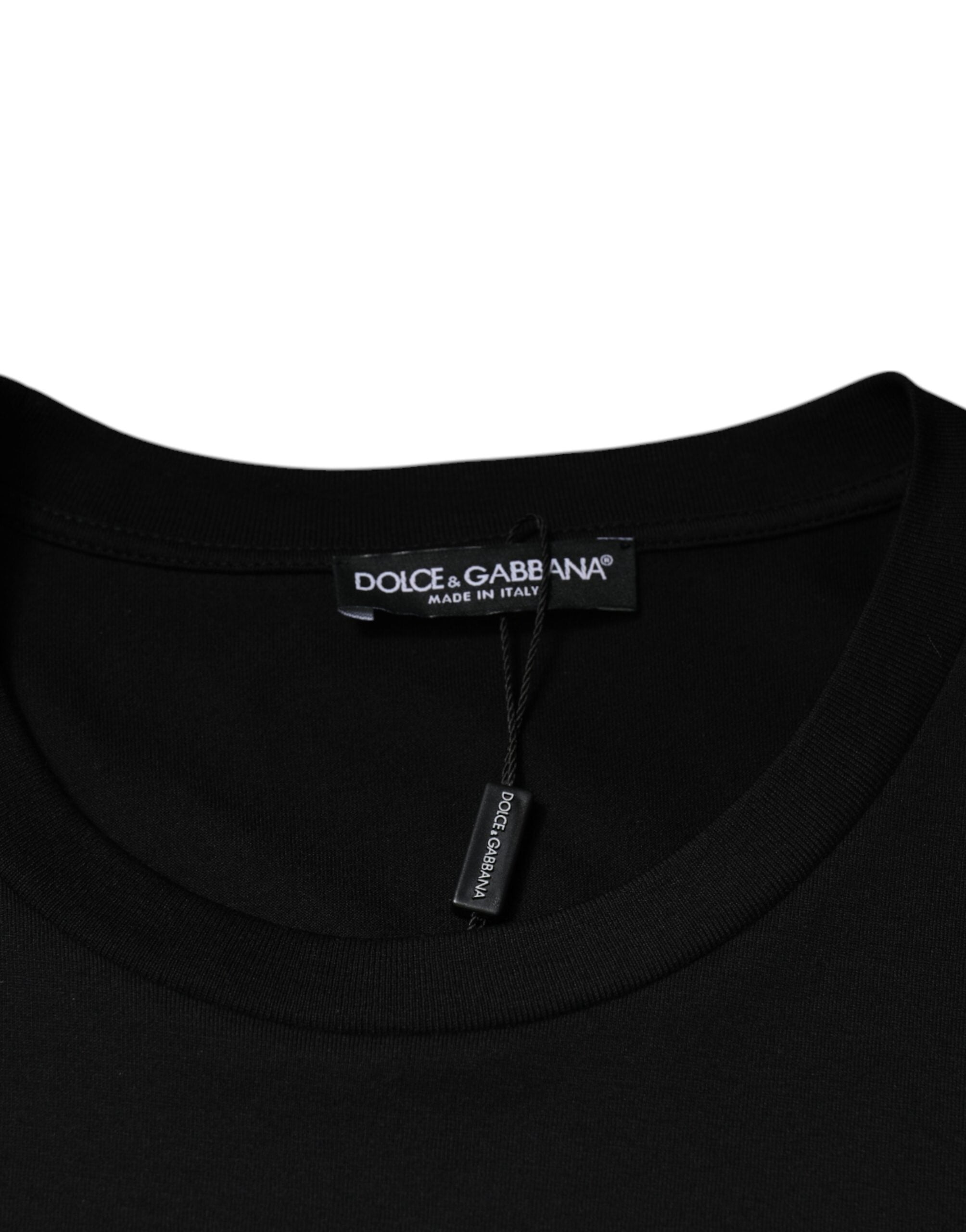 Dolce & Gabbana Black Cotton Crew Neck Short Sleeves T-shirt -   -  Dolce & Gabbana.