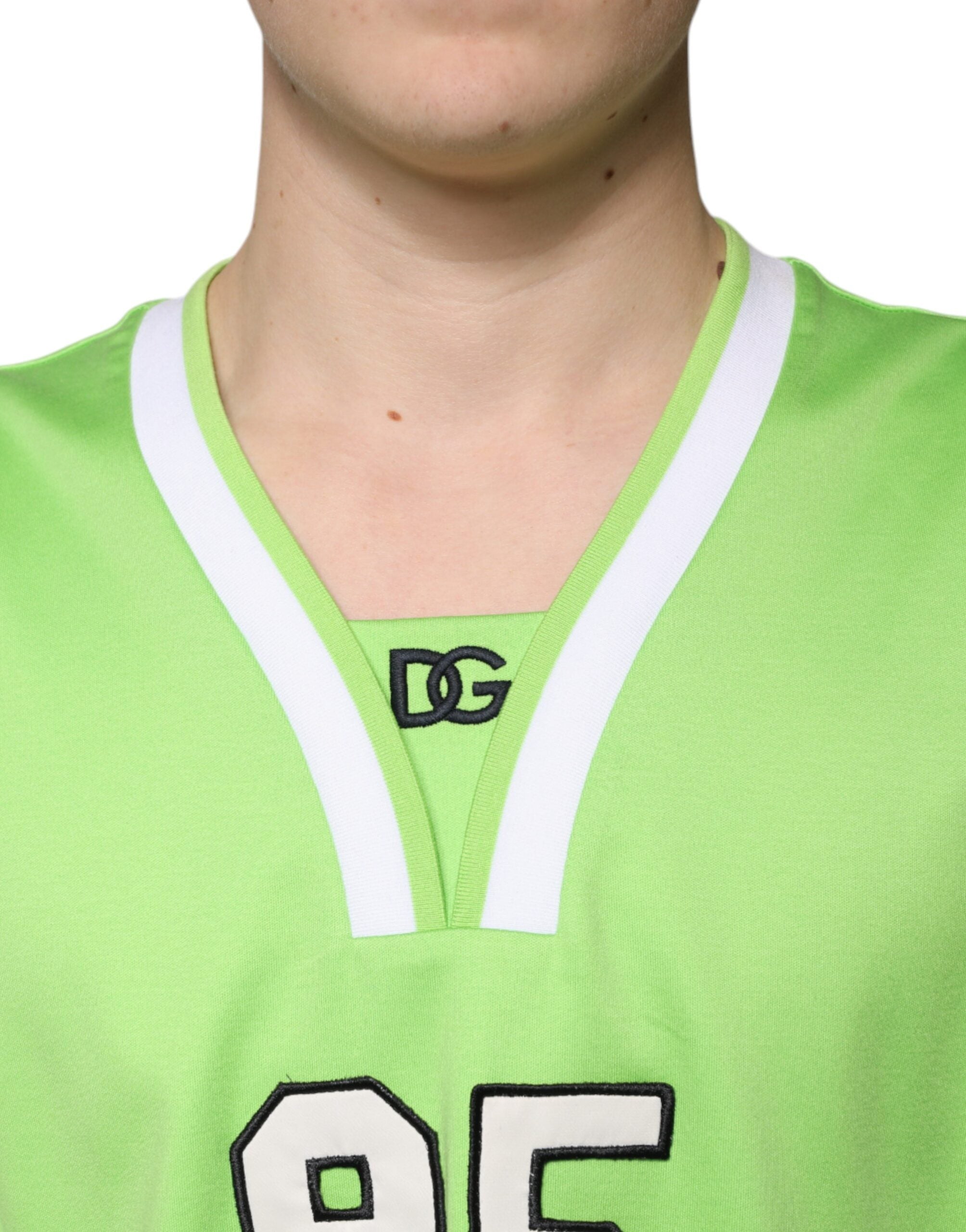 Dolce & Gabbana Green Polyester Jersey Sleeveless T-shirt -   -  Dolce & Gabbana.