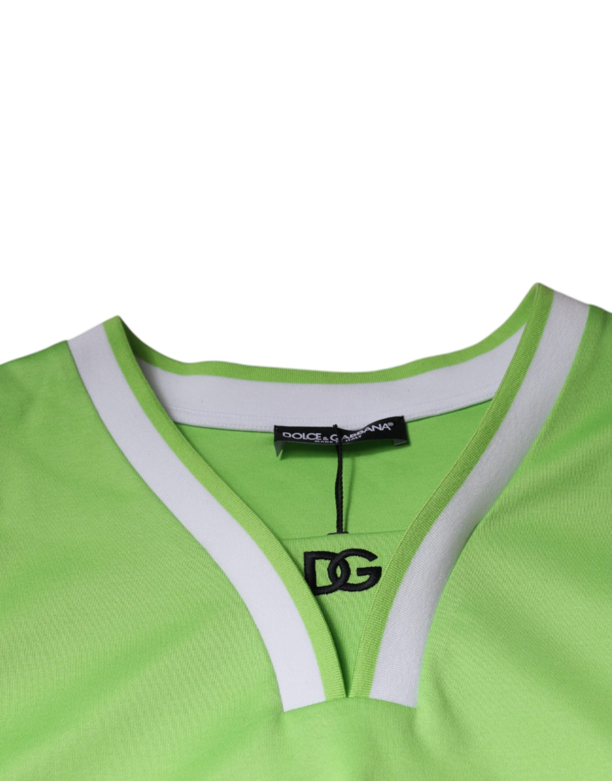 Dolce & Gabbana Green Polyester Jersey Sleeveless T-shirt -   -  Dolce & Gabbana.