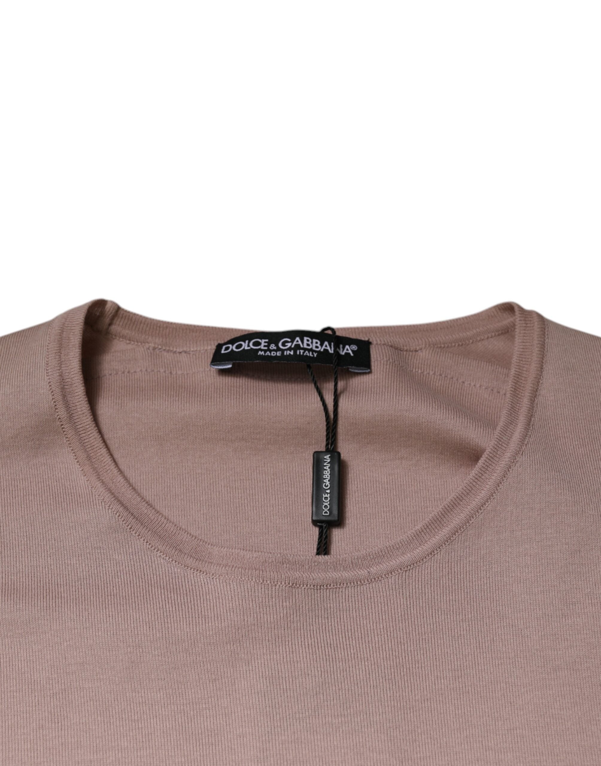 Dolce & Gabbana Brown Cotton Short Sleeves Round Neck T-shirt -   -  Dolce & Gabbana.