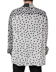 Dolce & Gabbana Black White Polka Dots Silk Men Casual Shirt -   -  Dolce & Gabbana.