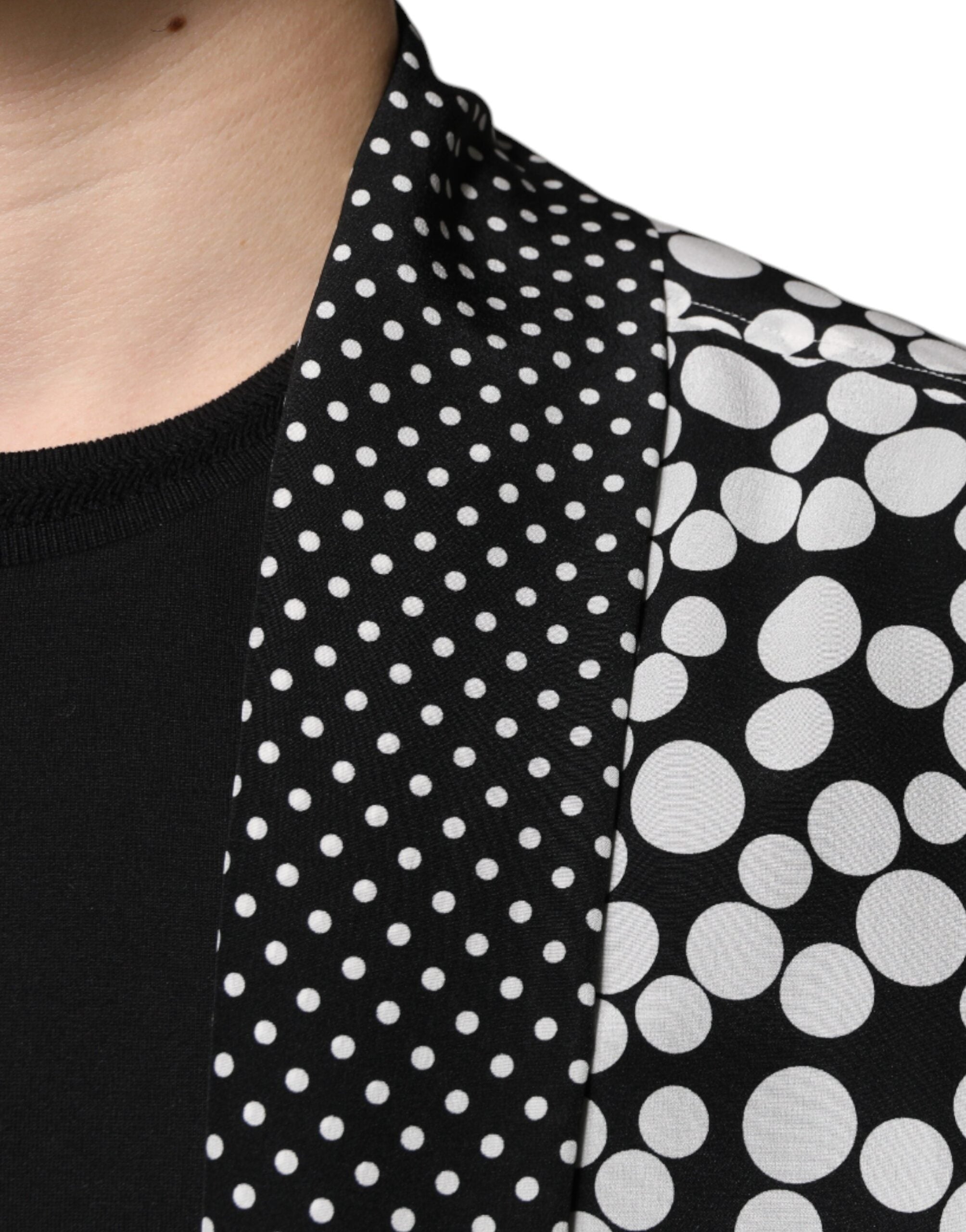 Dolce & Gabbana Black White Polka Dots Silk Men Casual Shirt -   -  Dolce & Gabbana.