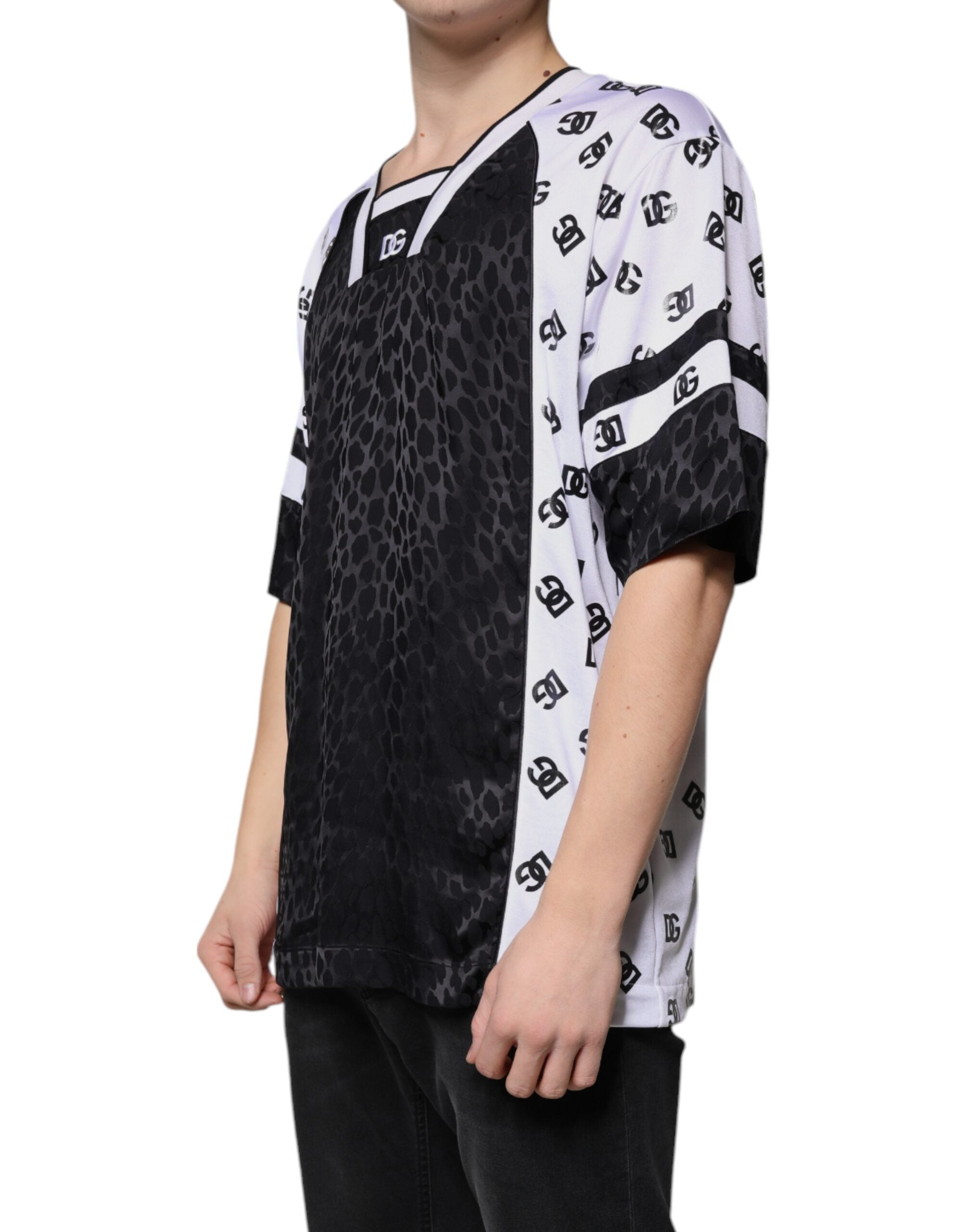 Dolce & Gabbana Black White Logo Men Short Sleeves T-shirt -   -  Dolce & Gabbana.
