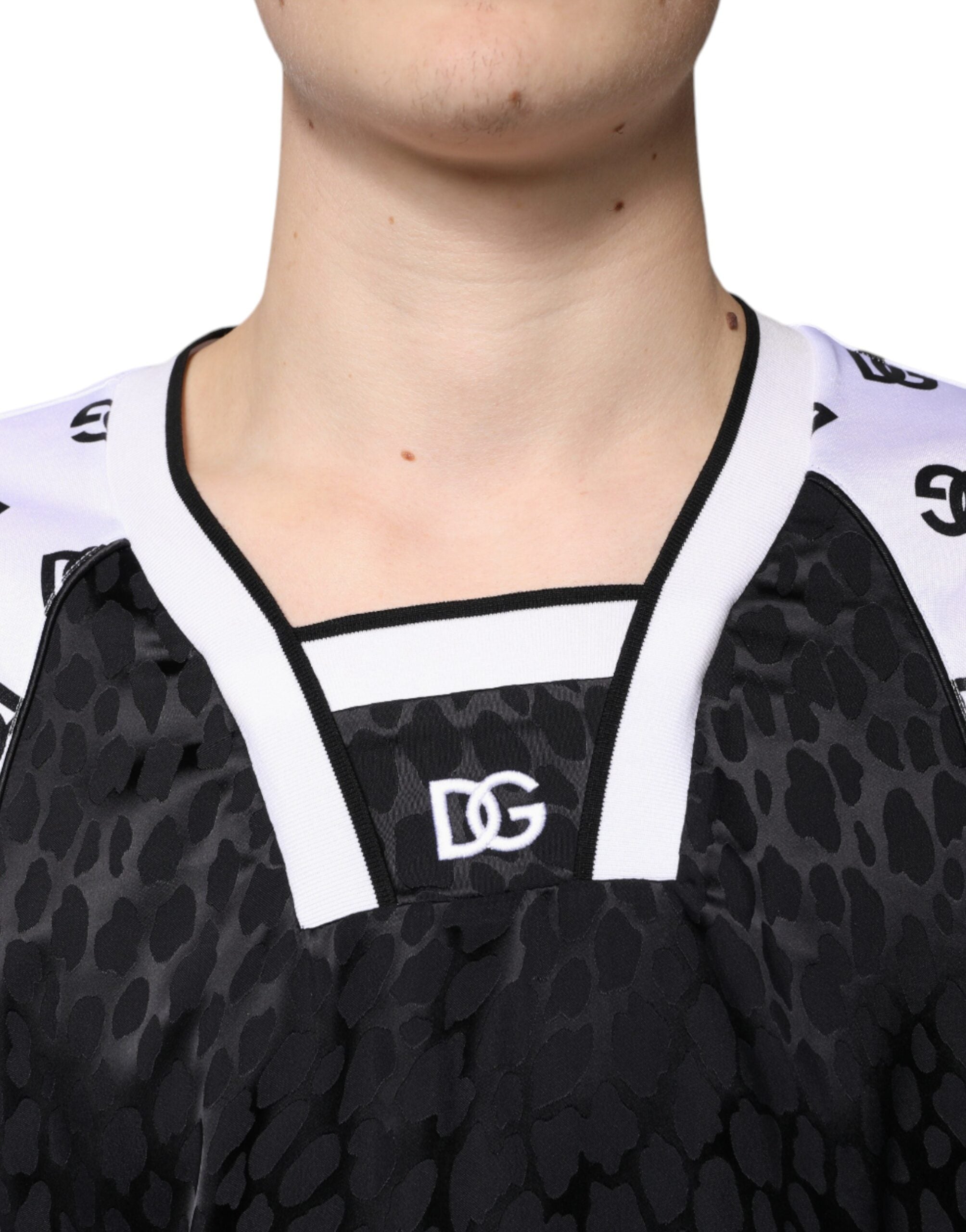Dolce & Gabbana Black White Logo Men Short Sleeves T-shirt -   -  Dolce & Gabbana.