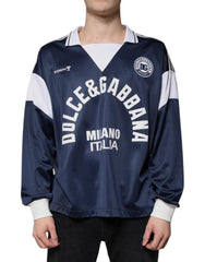 Dolce & Gabbana Blue White Milano Long Sleeve Jersey T-shirt -   -  Dolce & Gabbana.