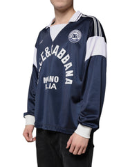 Dolce & Gabbana Blue White Milano Long Sleeve Jersey T-shirt -   -  Dolce & Gabbana.